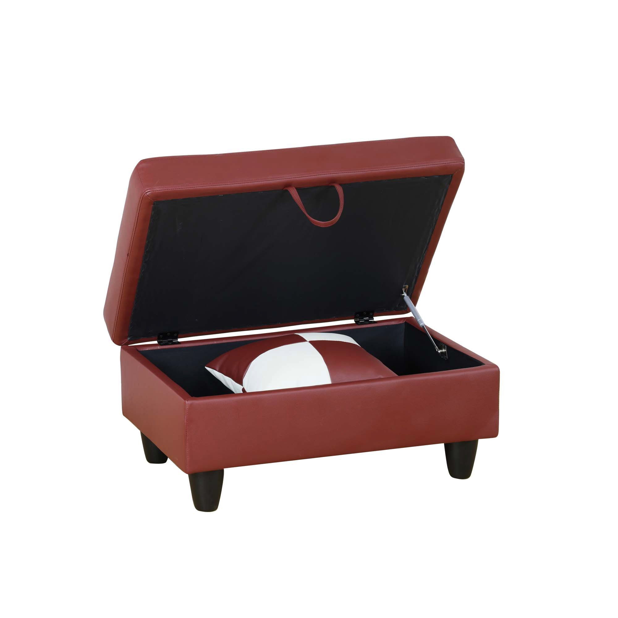 Ainehome Send pillow Blue Black Grey White Red Brown Flannel Leather PU PVC Storage Ottoman Living Room Sofa Space Saving Footstool
