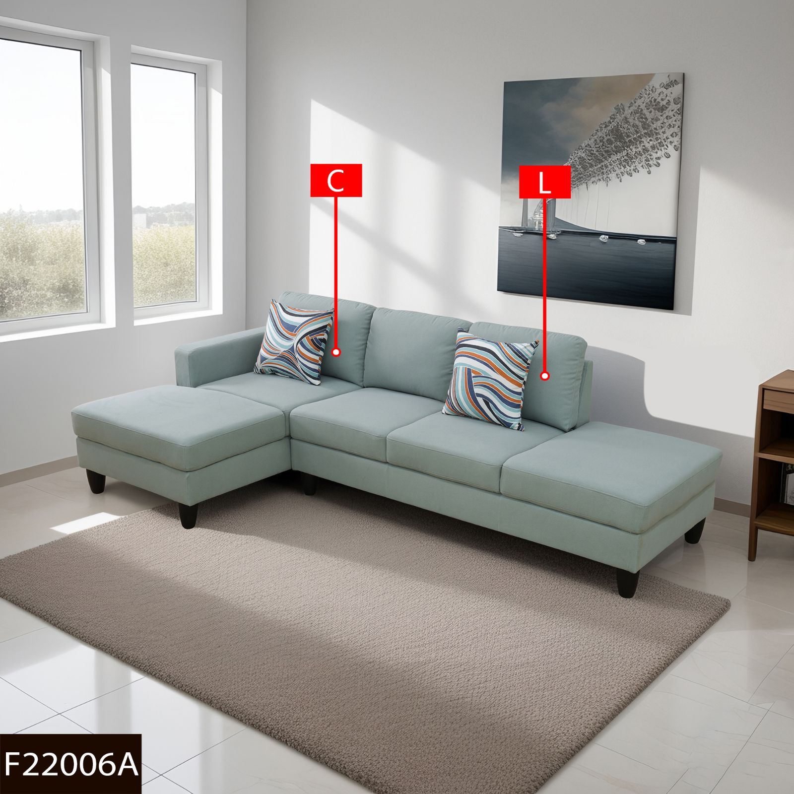 Clearance Los Angeles Fontana, CA(Pickup only) Brown Grey Chocolate Faux Leather & PVC Grayish-Blue CalicoLake-Green Light Gray Calico grey lint 3~6-Piece Sofa Living Room Sofa Set