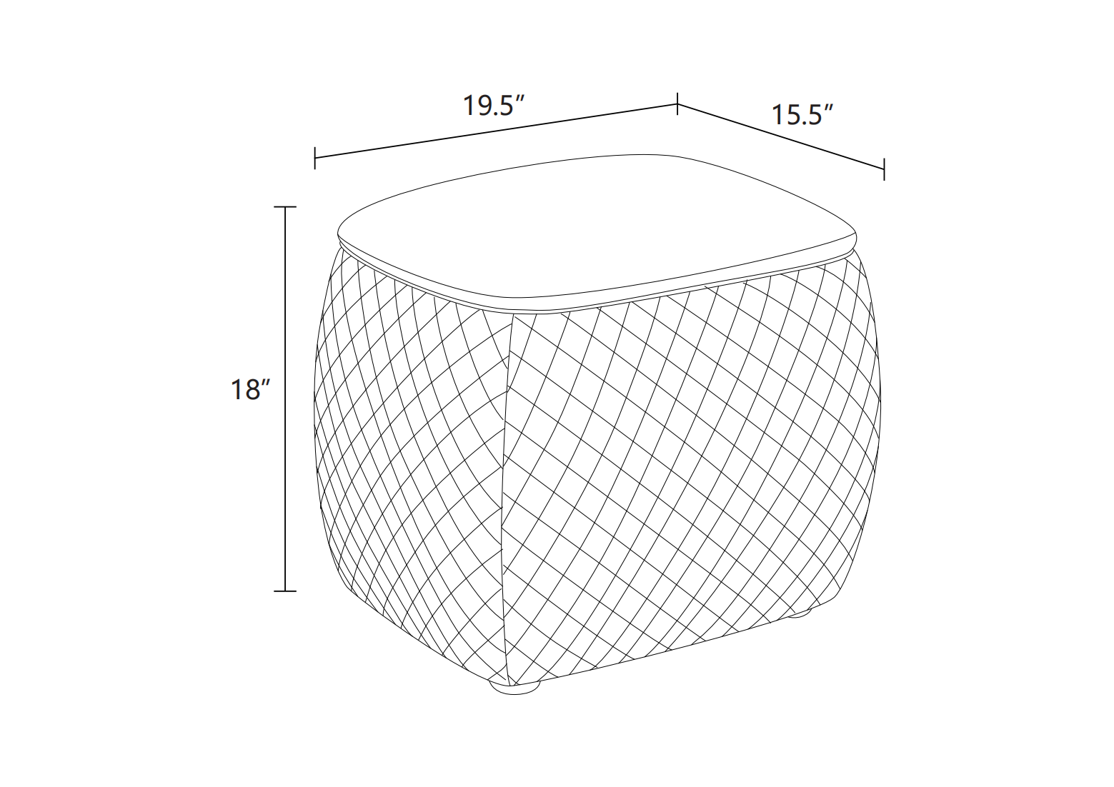 White Cat-Scratch Leather living room Square Low Stool