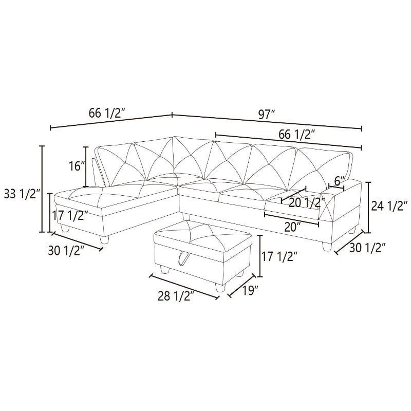 Aainehome L-Shaped Sofa