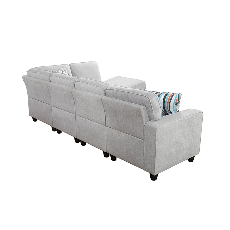Clearance Los Angeles Fontana, CA(Pickup only) Brown Grey Chocolate Faux Leather & PVC Grayish-Blue CalicoLake-Green Light Gray Calico grey lint 3~6-Piece Sofa Living Room Sofa Set
