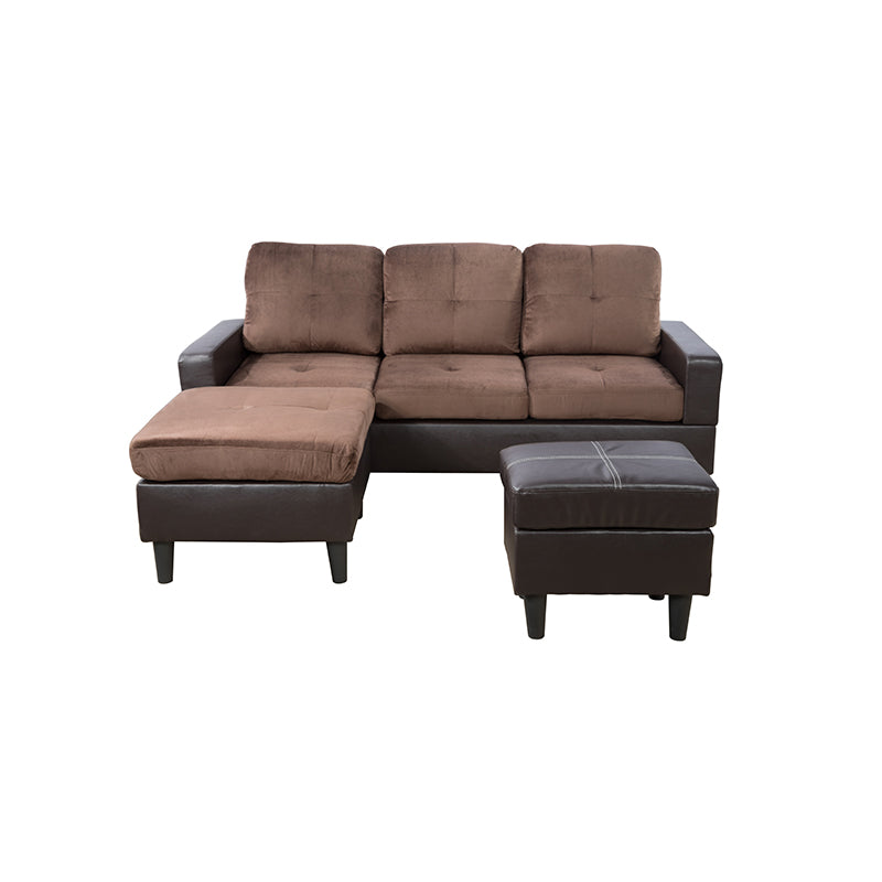 Clearance Los Angeles Fontana, CA(Pickup only) Brown Grey Chocolate Faux Leather & PVC Grayish-Blue CalicoLake-Green Light Gray Calico grey lint 3~6-Piece Sofa Living Room Sofa Set