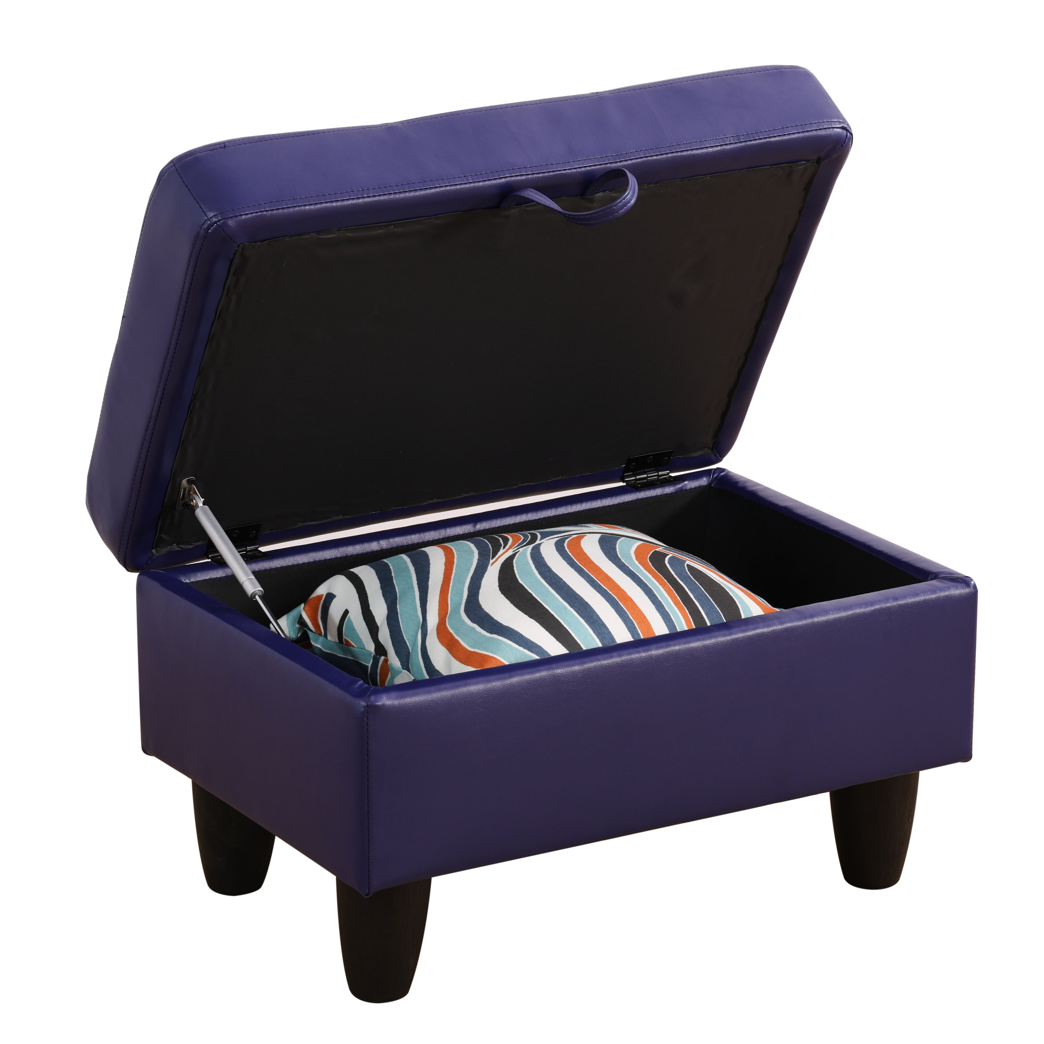 Ainehome Send pillow Blue Black Grey White Red Brown Flannel Leather PU PVC Storage Ottoman Living Room Sofa Space Saving Footstool