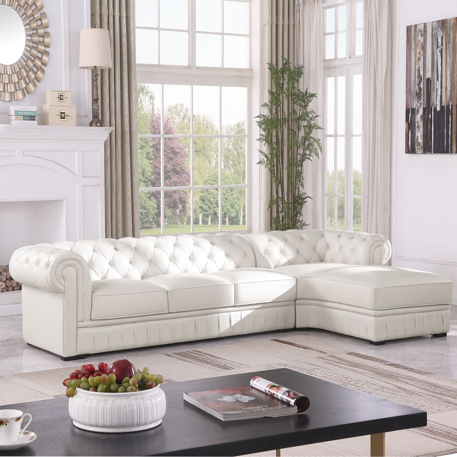 Clearance Los Angeles Fontana, CA(Pickup only) White and Grey Cow Top Leather 2-Piece Living Room Sofa Set