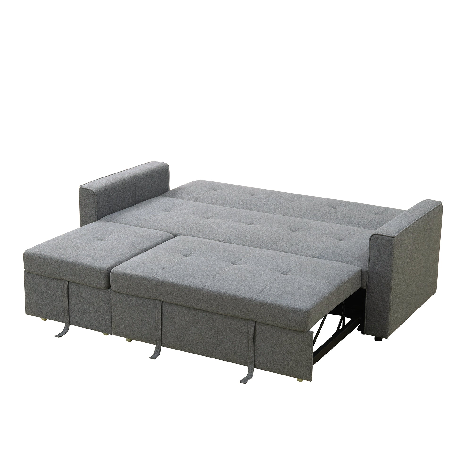 A Ainehome Grey Fluffy Fabric 1-Piece Living Room Wide Sofabed