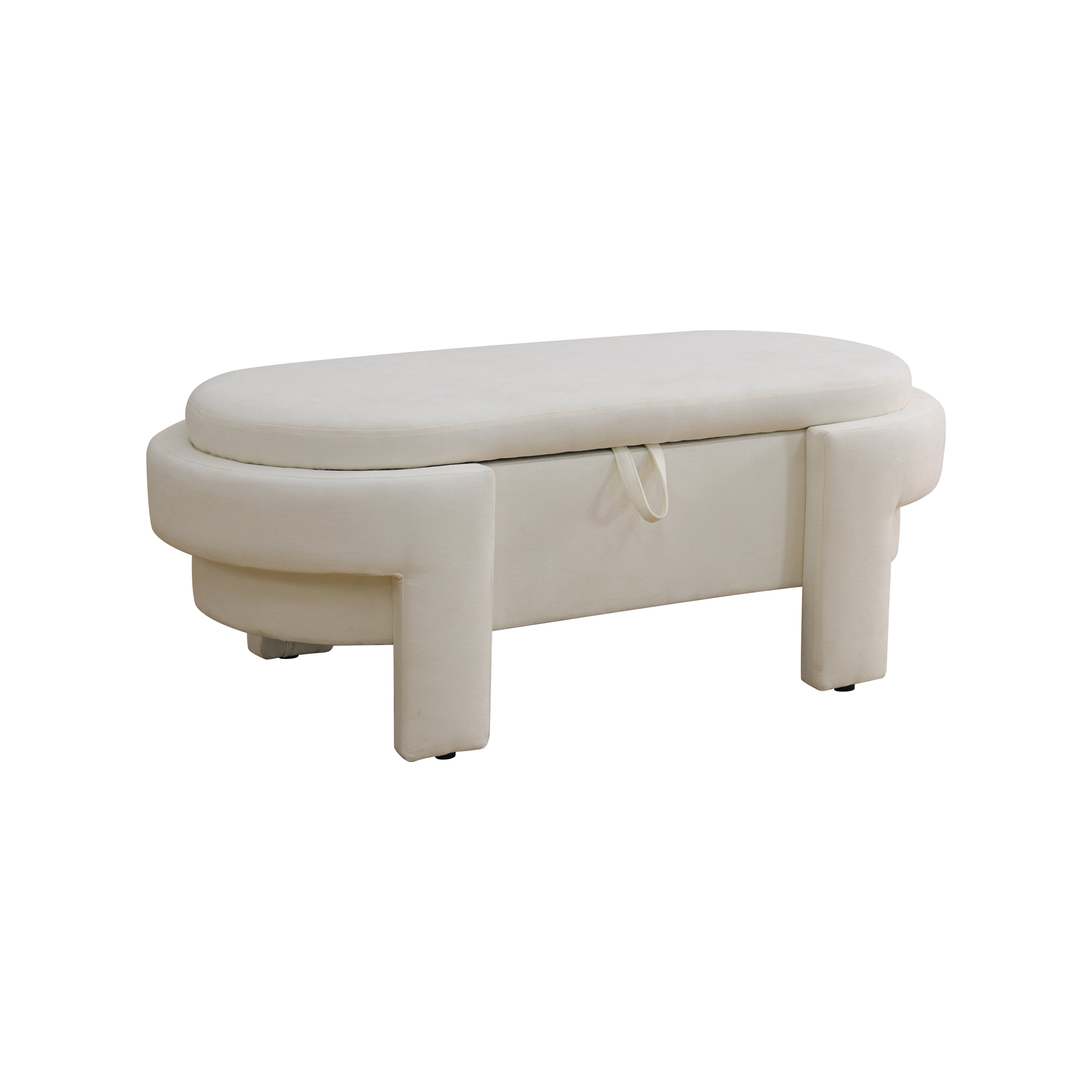 Clearance Los Angeles Fontana, CA(Pickup only) Storage Bench Ottoman white blue orange Cat-Scratch Leather