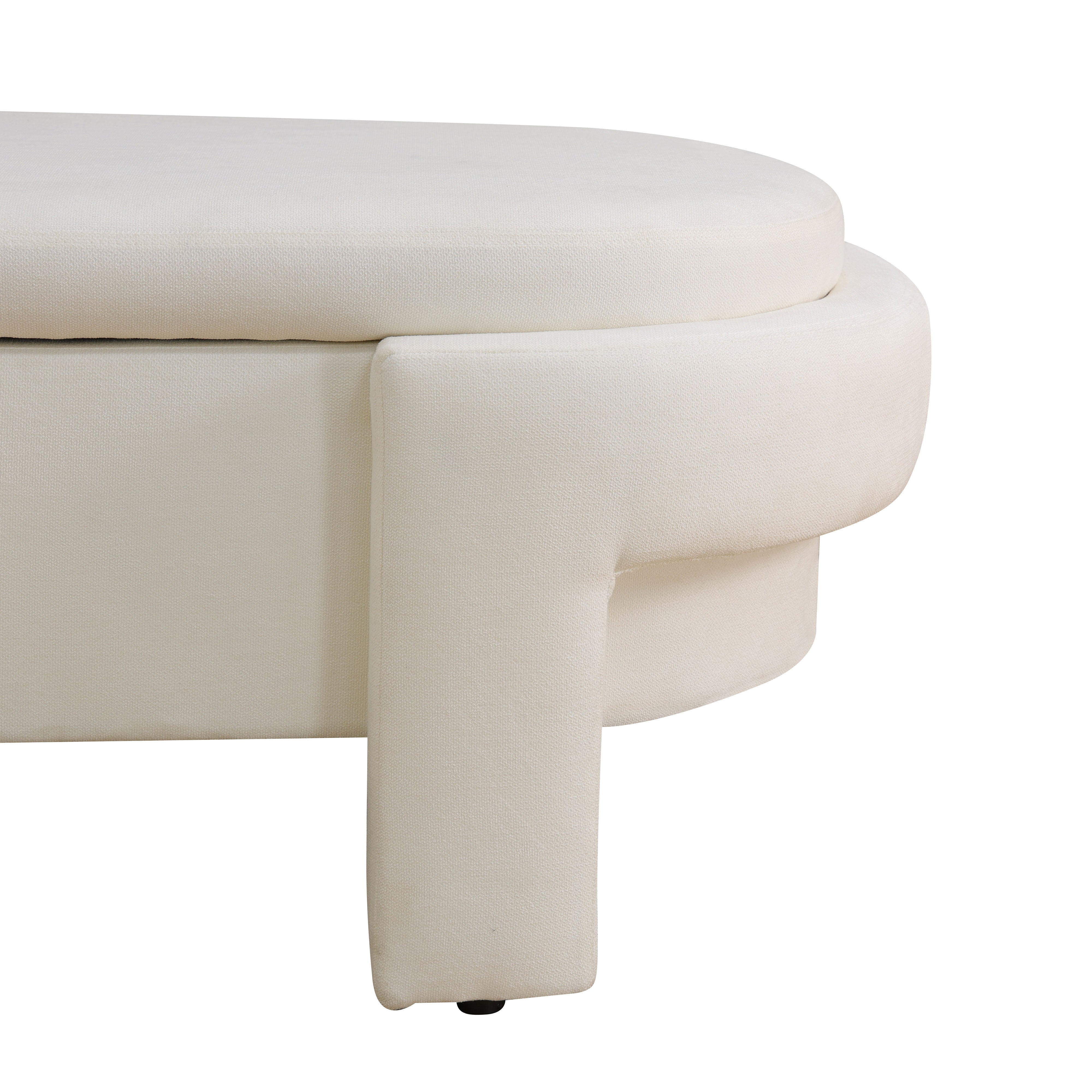 Clearance Los Angeles Fontana, CA(Pickup only) Storage Bench Ottoman white blue orange Cat-Scratch Leather
