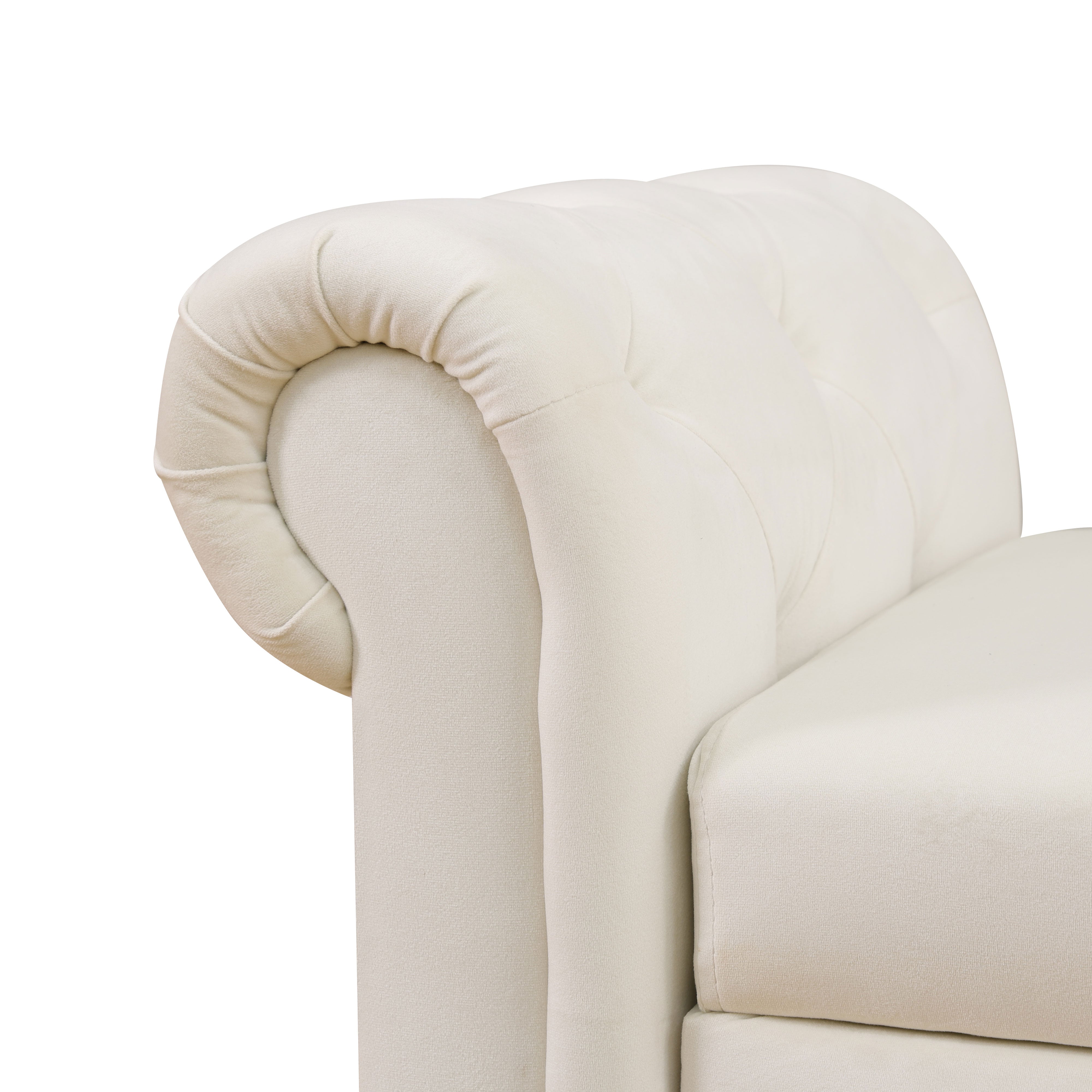 A AINEHOME White Fluffy Fabric Bedroom Storage Bench