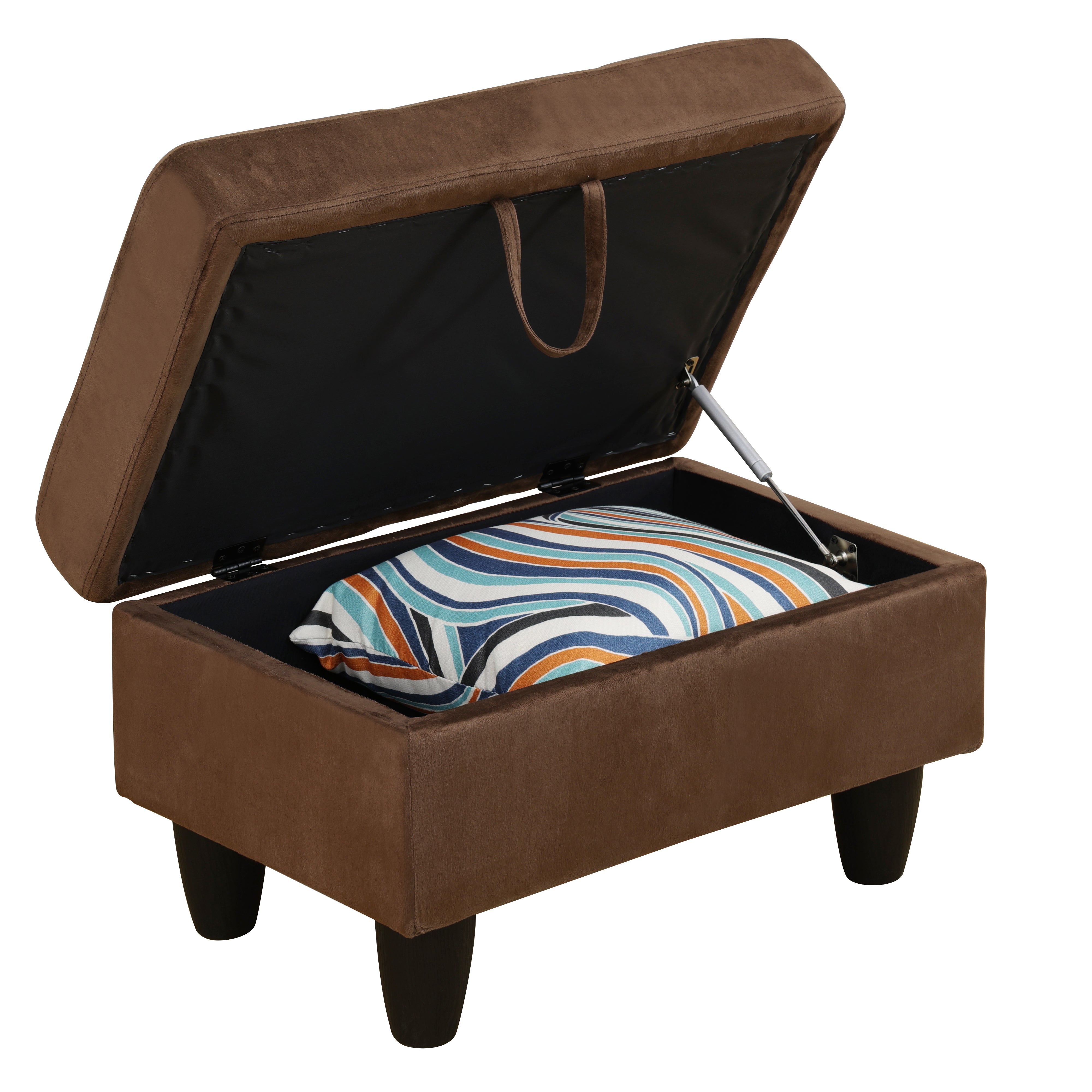 Ainehome Send pillow Blue Black Grey White Red Brown Flannel Leather PU PVC Storage Ottoman Living Room Sofa Space Saving Footstool