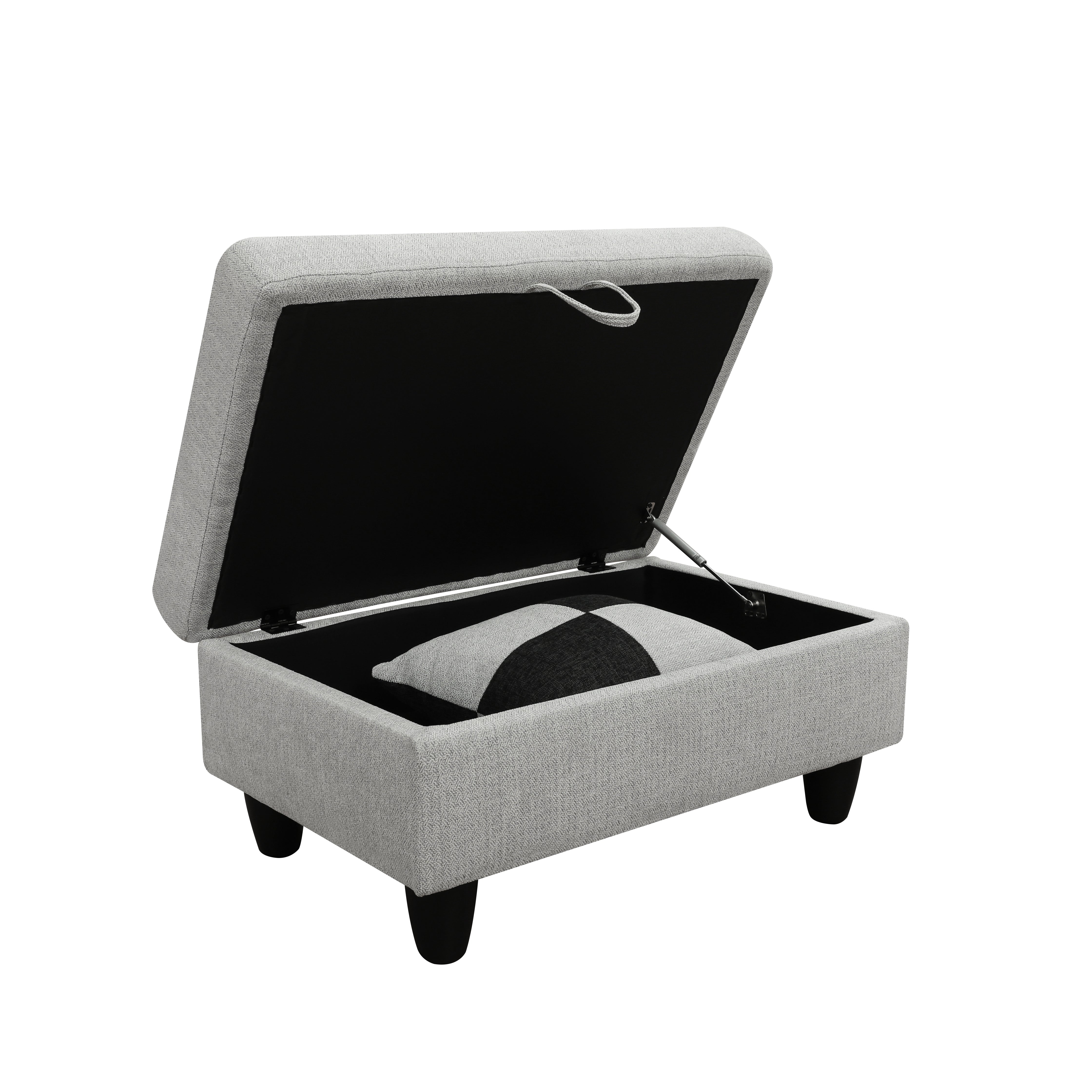 Ainehome Send pillow Blue Black Grey White Red Brown Flannel Leather PU PVC Storage Ottoman Living Room Sofa Space Saving Footstool