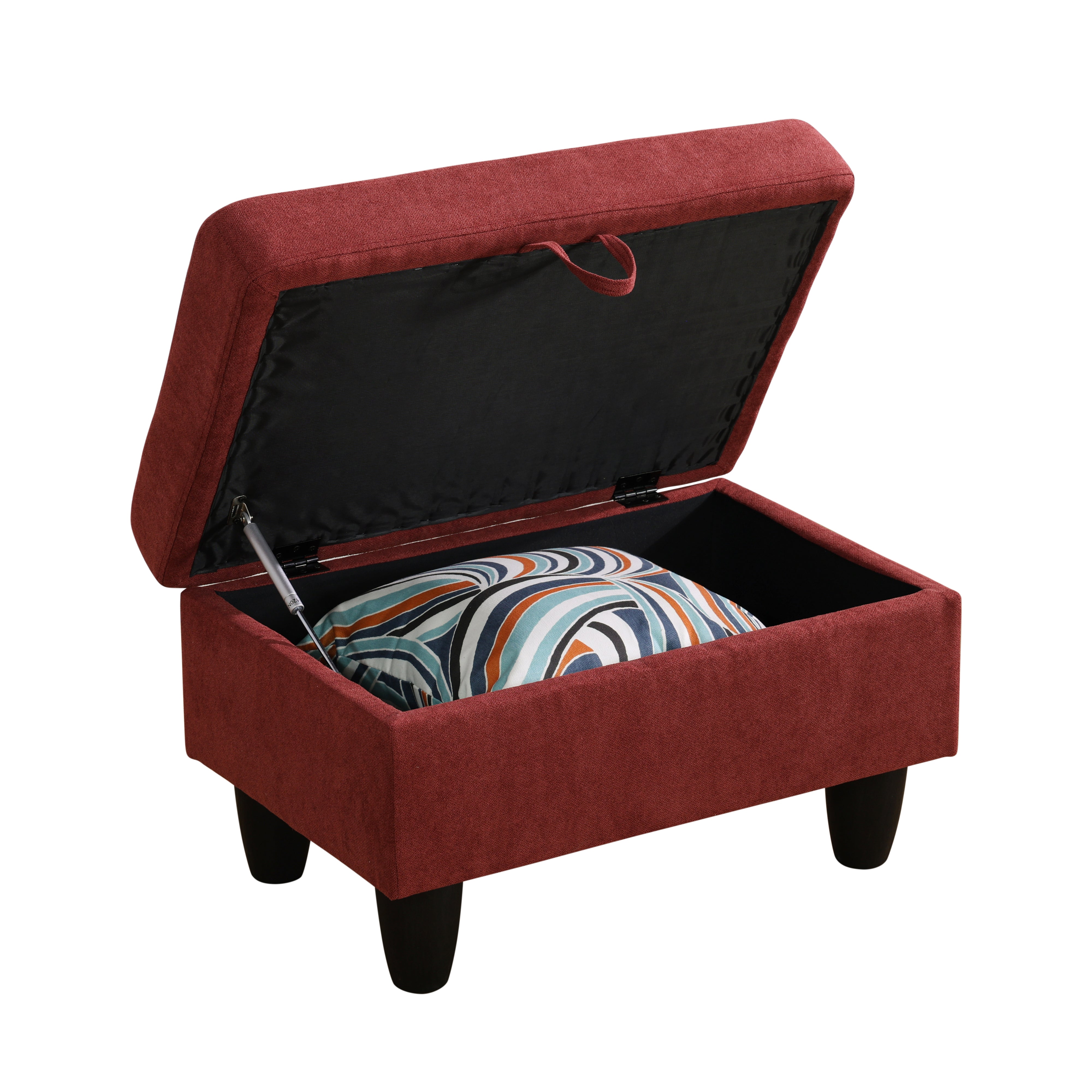 Ainehome Send pillow Blue Black Grey White Red Brown Flannel Leather PU PVC Storage Ottoman Living Room Sofa Space Saving Footstool