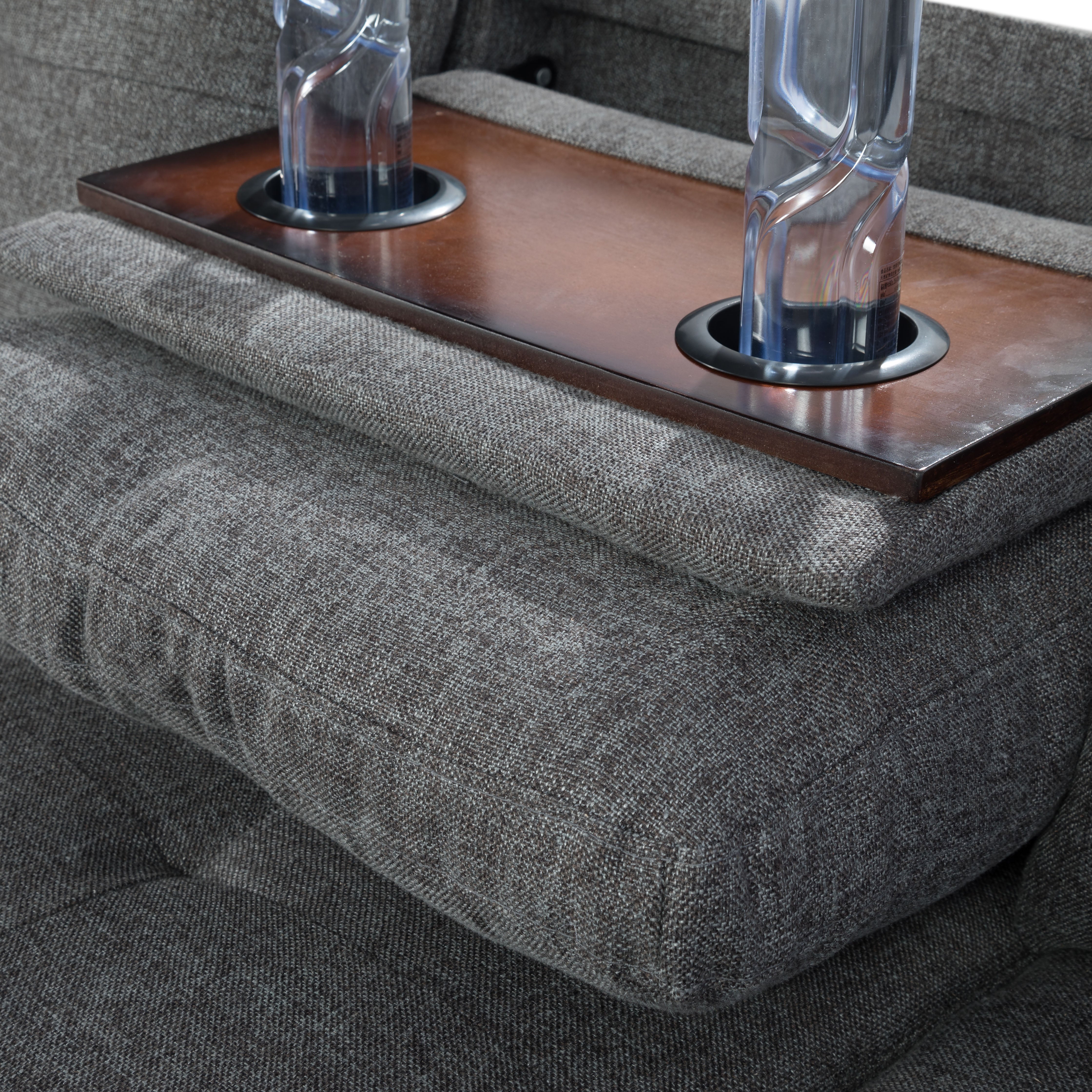 Ainehome L-förmiges Sofaset für das Wohnzimmer aus grauem Leinen