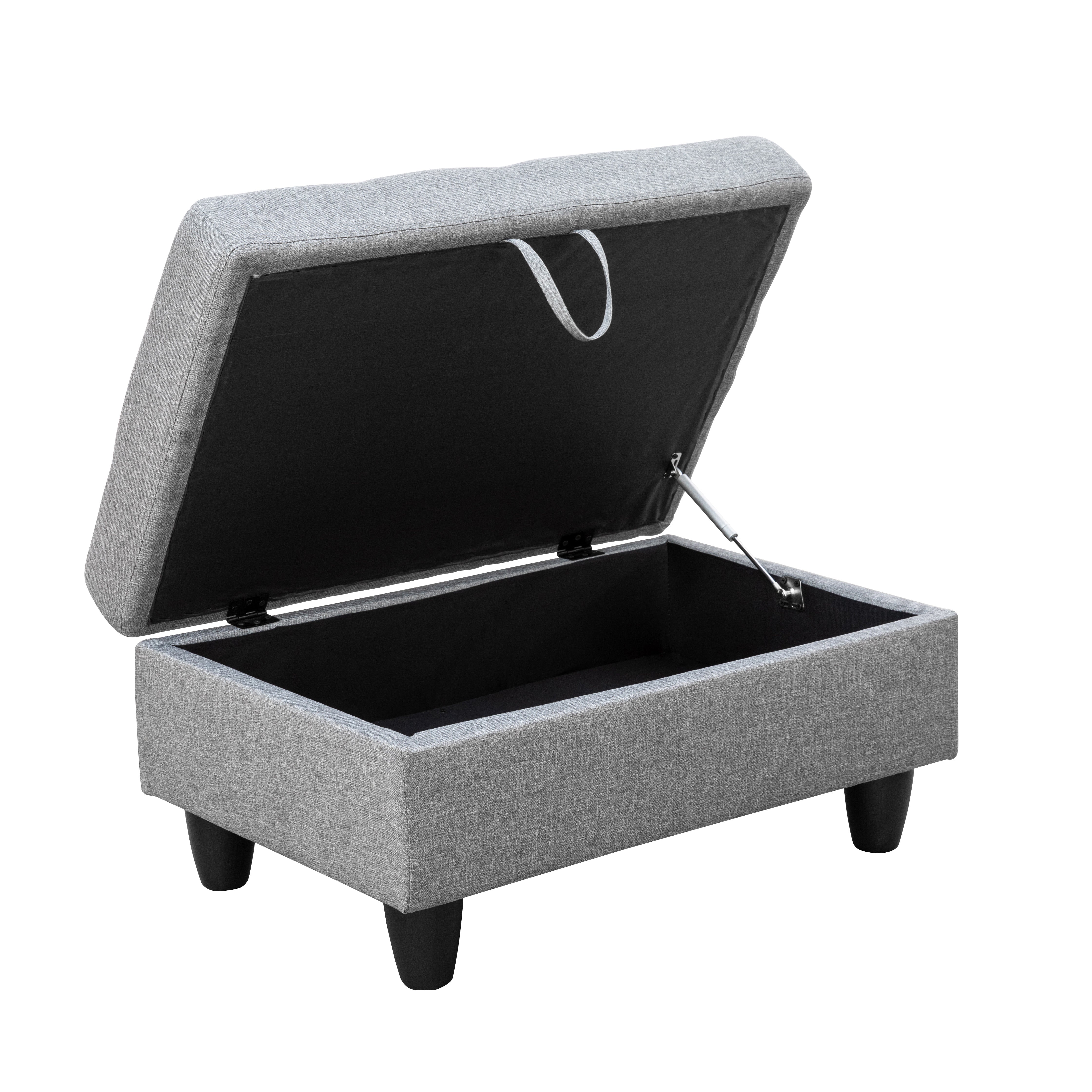 Ainehome Send pillow Blue Black Grey White Red Brown Flannel Leather PU PVC Storage Ottoman Living Room Sofa Space Saving Footstool