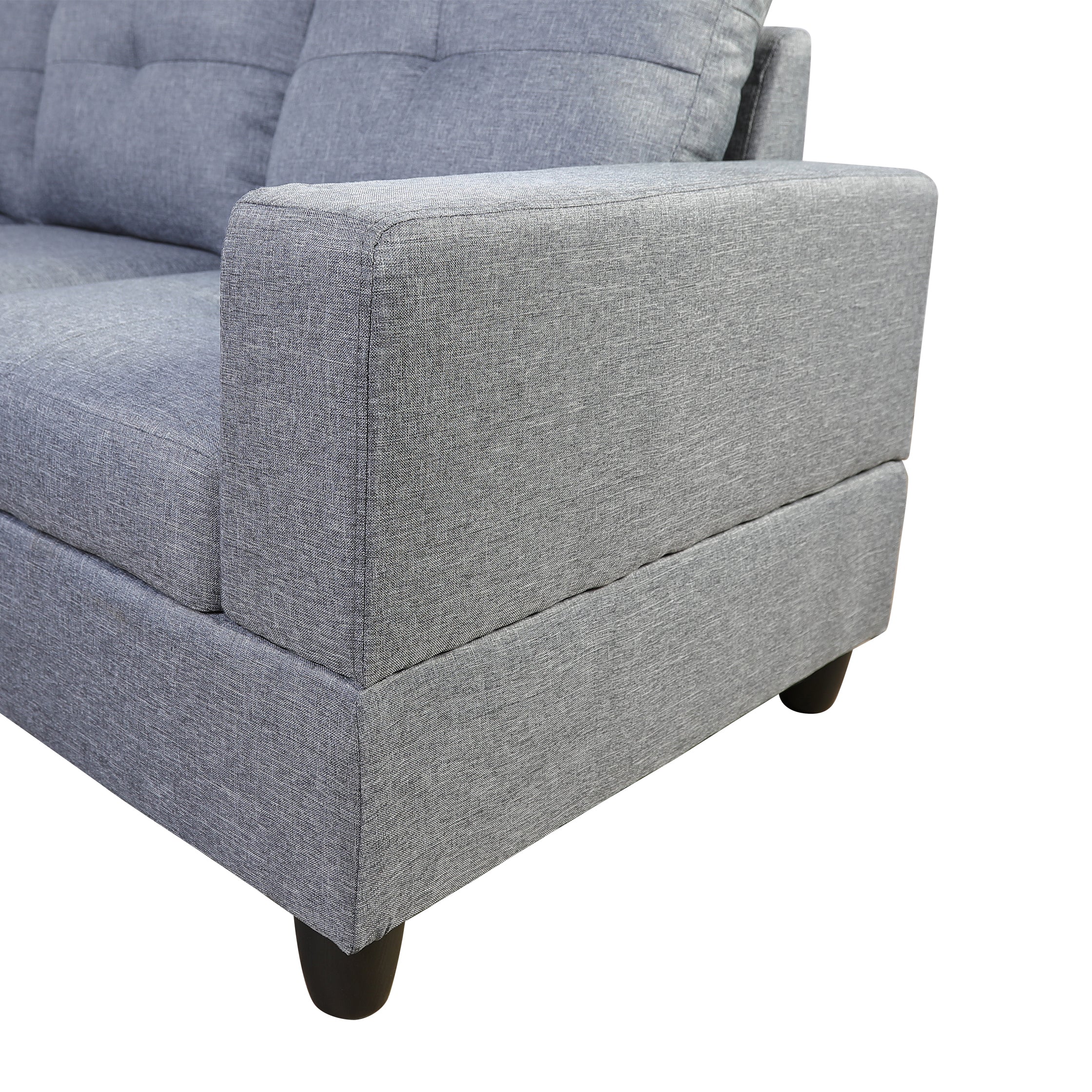 Ainehome L-förmiges Sofaset für das Wohnzimmer aus grauem Leinen
