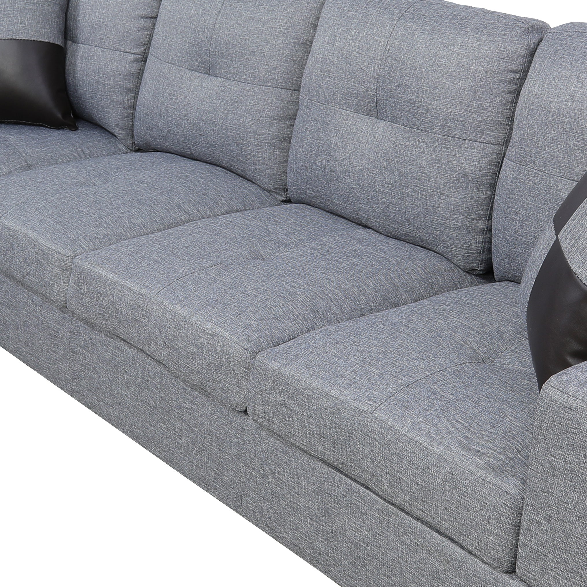 Ainehome L-förmiges Sofaset für das Wohnzimmer aus grauem Leinen