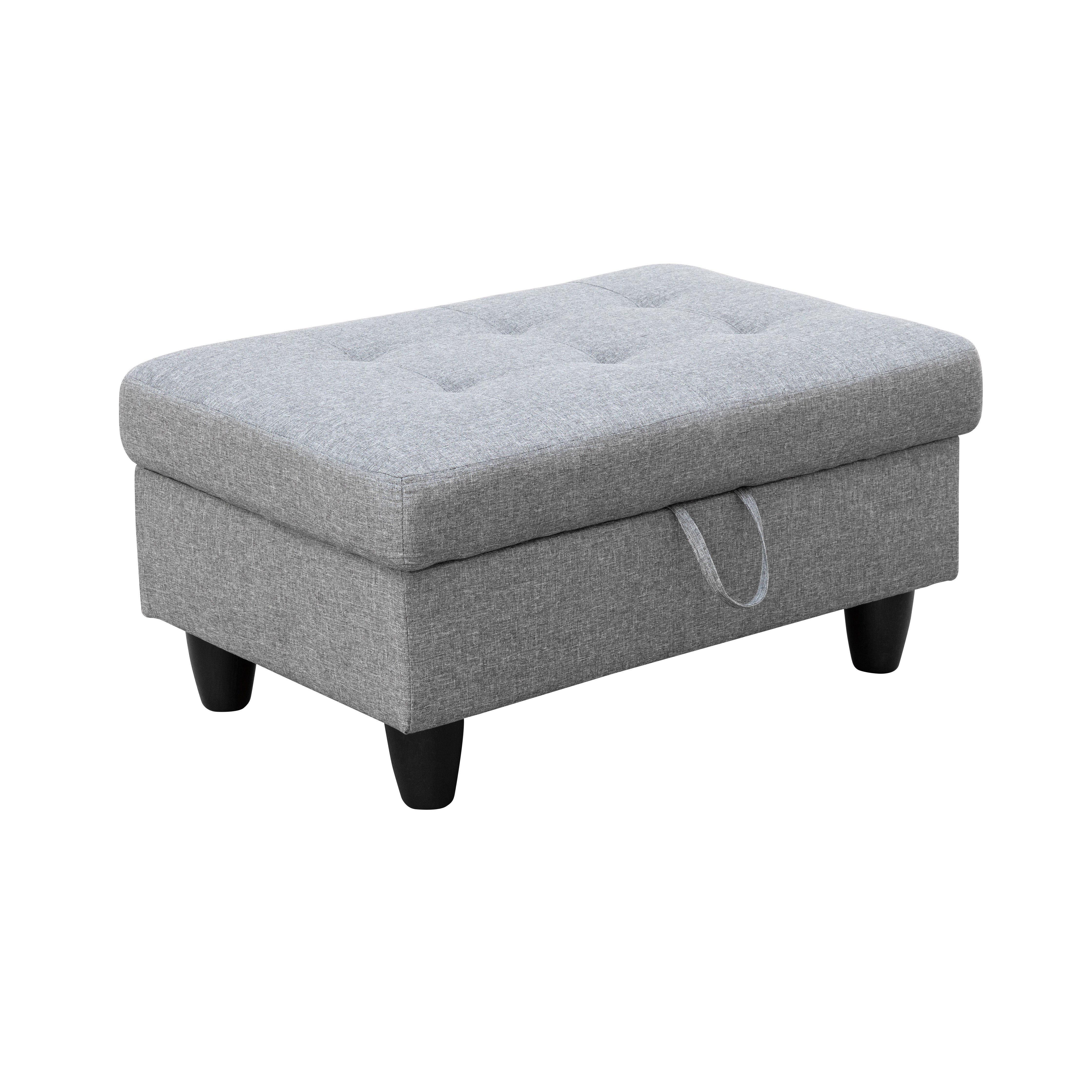 Ainehome Send pillow Blue Black Grey White Red Brown Flannel Leather PU PVC Storage Ottoman Living Room Sofa Space Saving Footstool