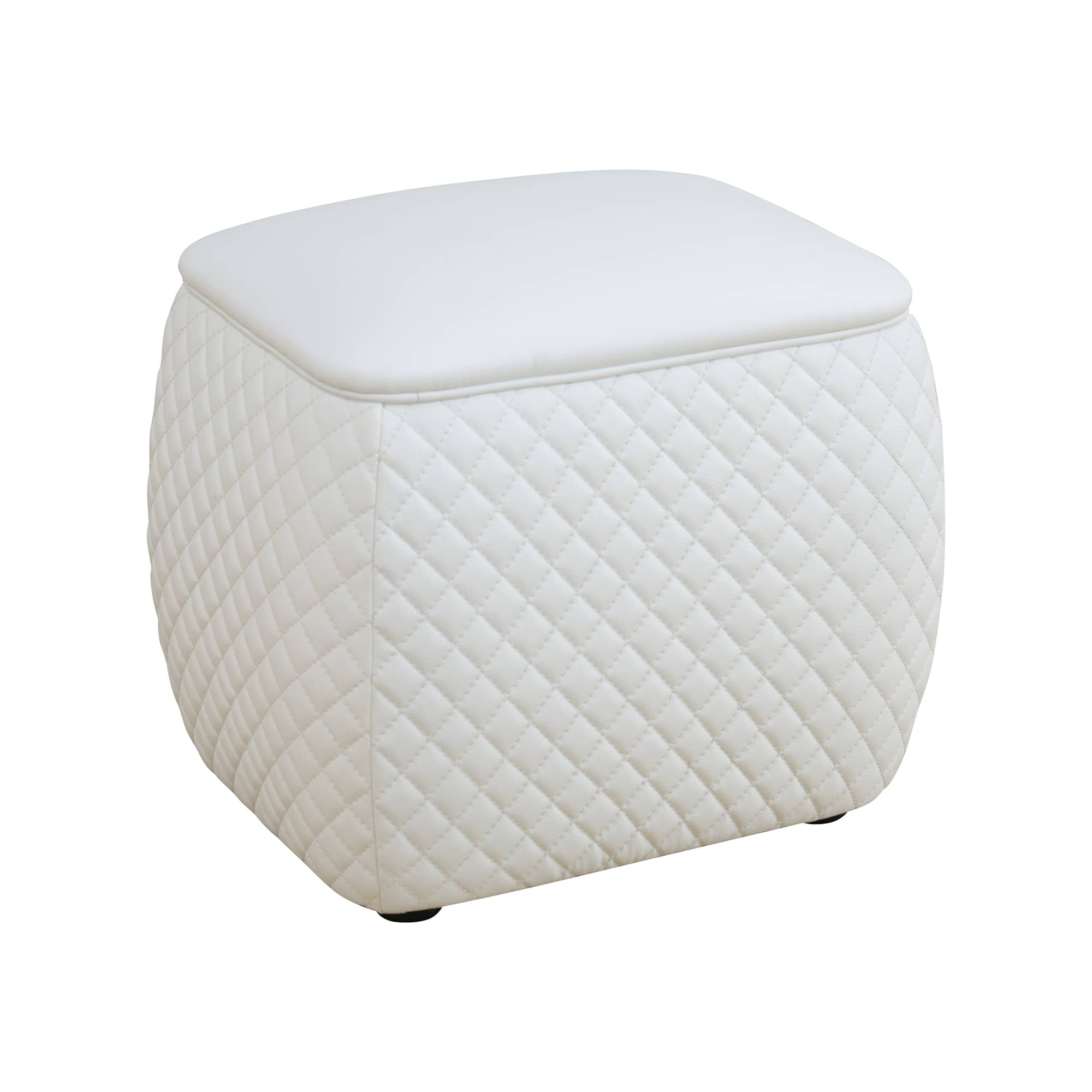 White Cat-Scratch Leather living room Square Low Stool