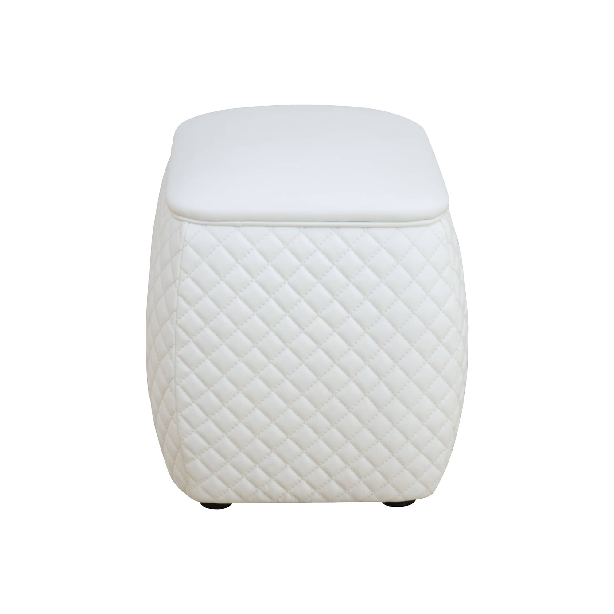 White Cat-Scratch Leather living room Square Low Stool