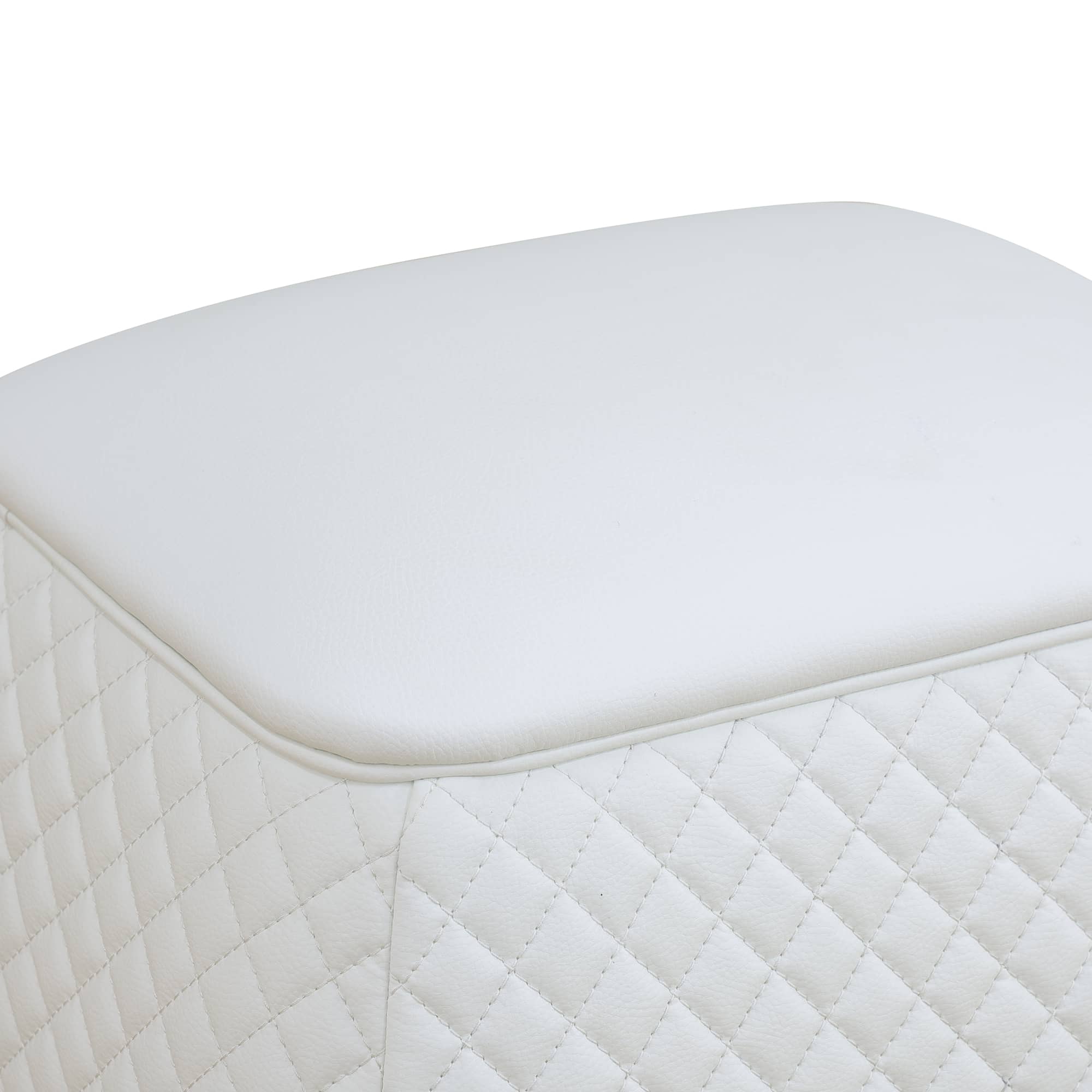 White Cat-Scratch Leather living room Square Low Stool