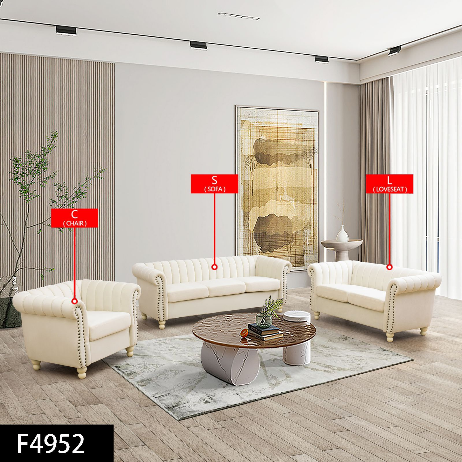 Clearance Los Angeles Fontana, CA(Pickup only) White and Grey Cow Top Leather 2-Piece Living Room Sofa Set