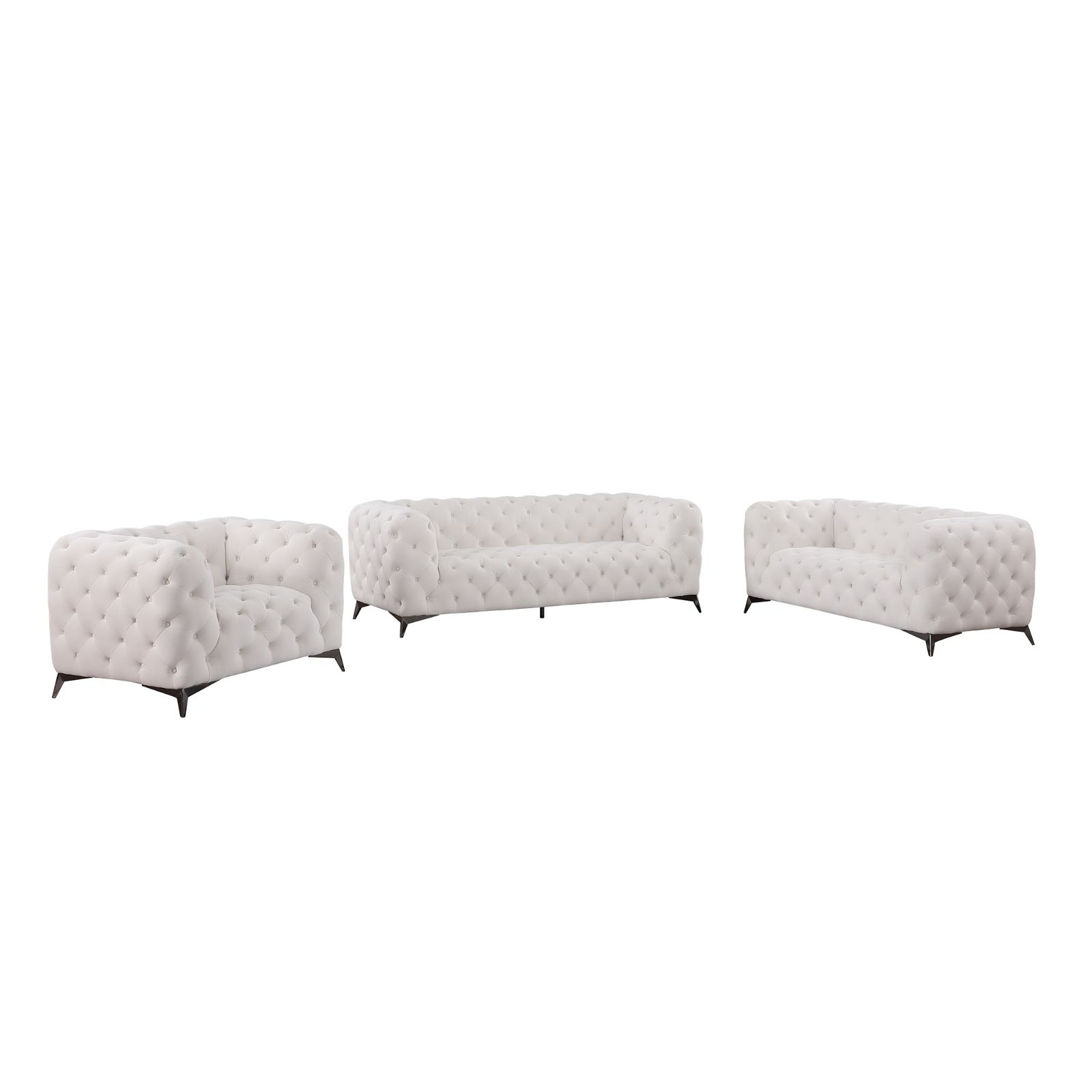 Clearance Los Angeles Fontana, CA(Pickup only) White and Grey Cow Top Leather 2-Piece Living Room Sofa Set