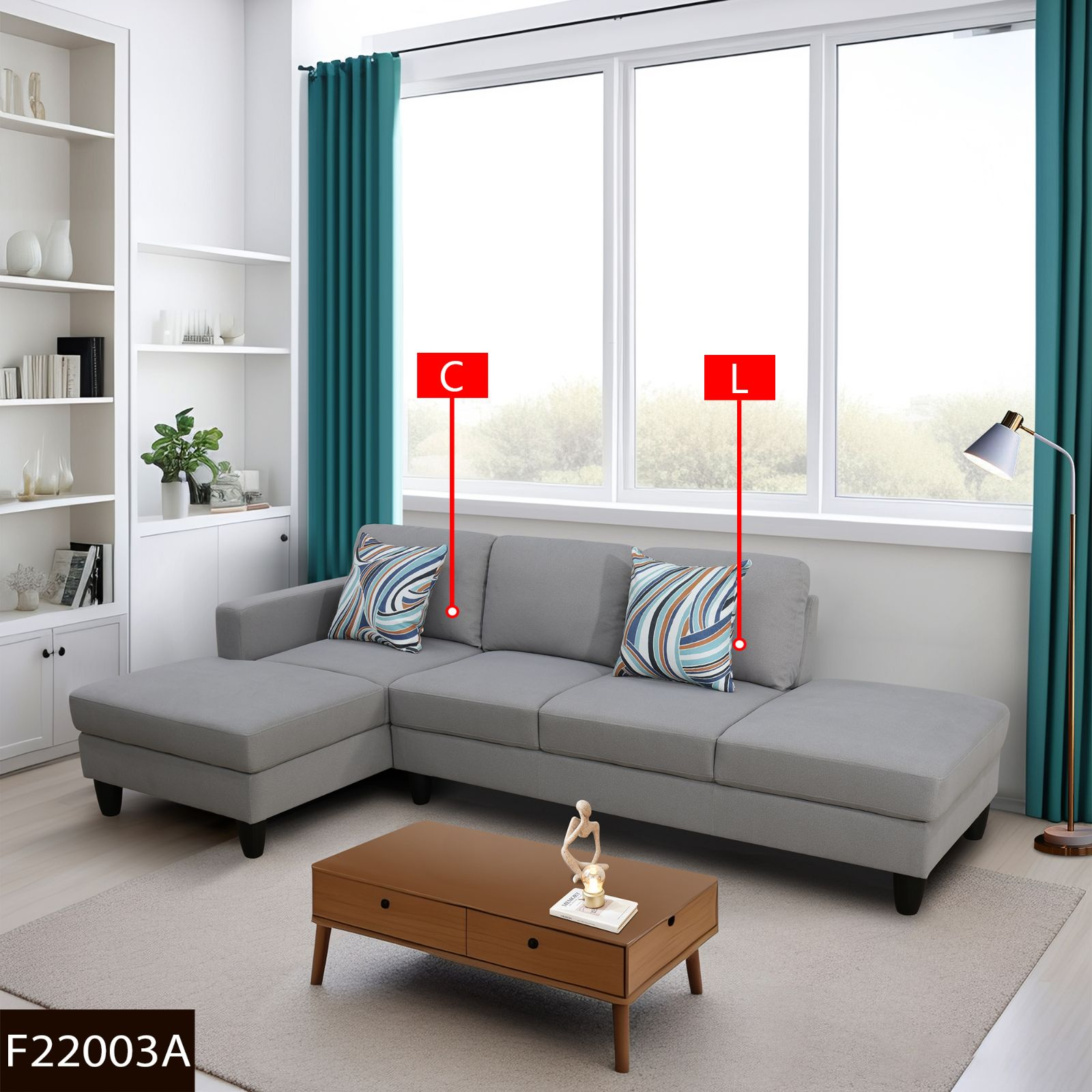 Clearance Los Angeles Fontana, CA(Pickup only) Brown Grey Chocolate Faux Leather & PVC Grayish-Blue CalicoLake-Green Light Gray Calico grey lint 3~6-Piece Sofa Living Room Sofa Set