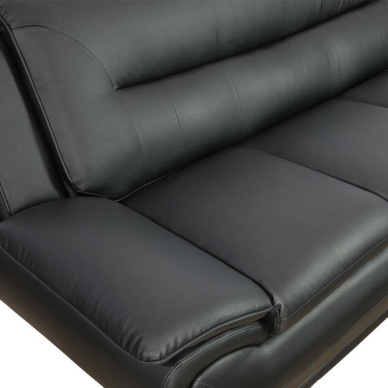 Ainehome Black Faux Leather 3+2+1 Living Room Combo Sofa Set