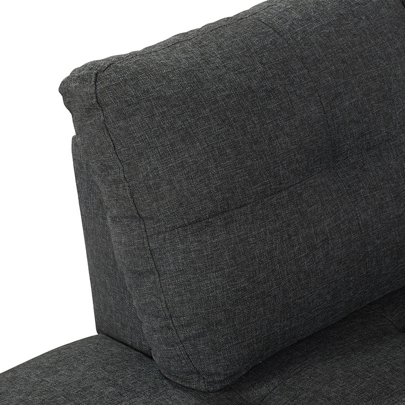 Aainehome Black Grey Linen L-shaped sectional sofa