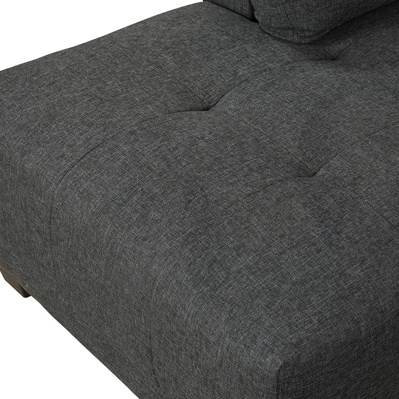 Aainehome Black Grey Linen L-shaped sectional sofa