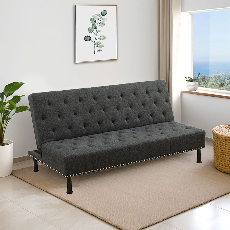 Ainehome Black Grey Linen Sofa bed