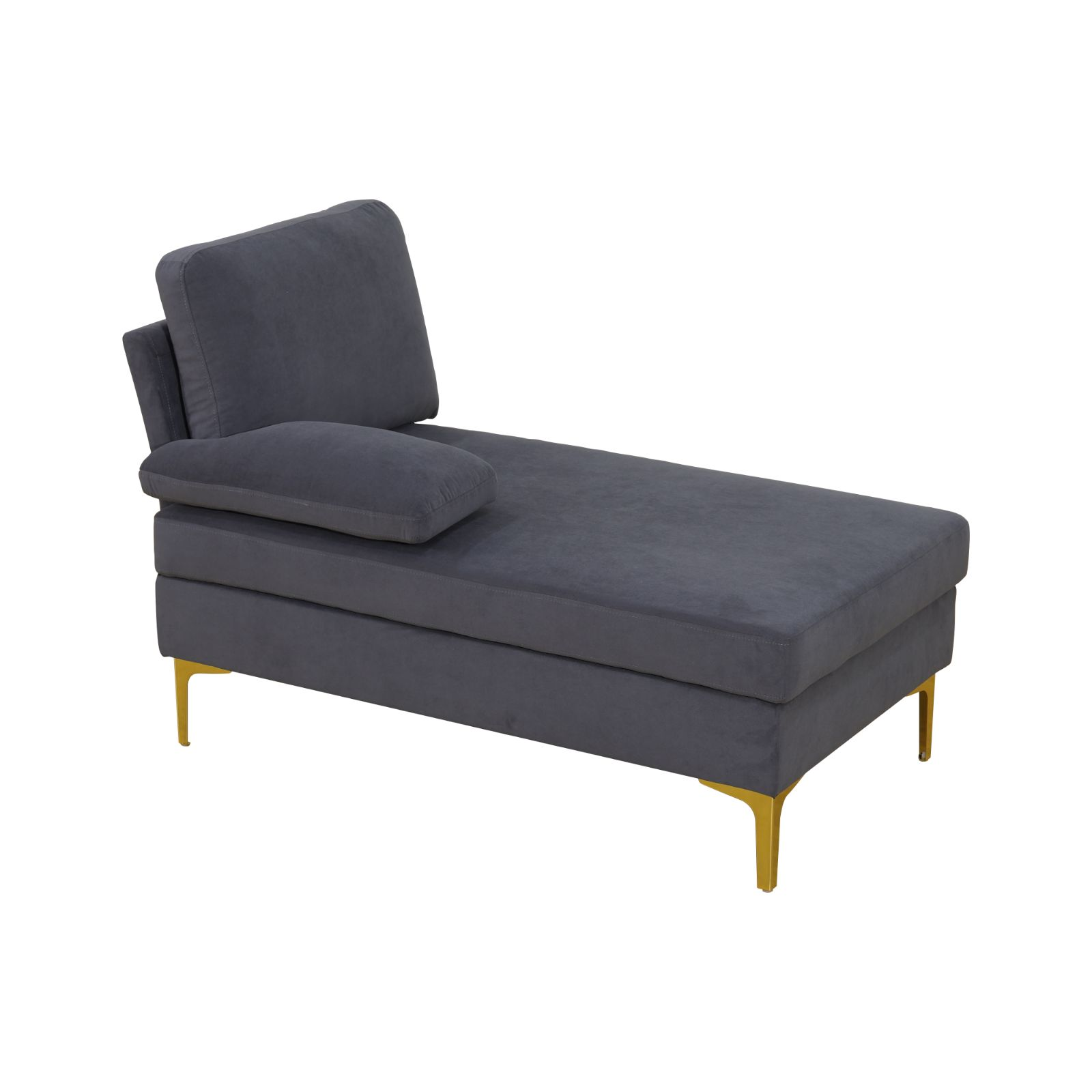 Deep Grey Fluffy Fabric U-shaped 3-Piece Living Room Sofa set