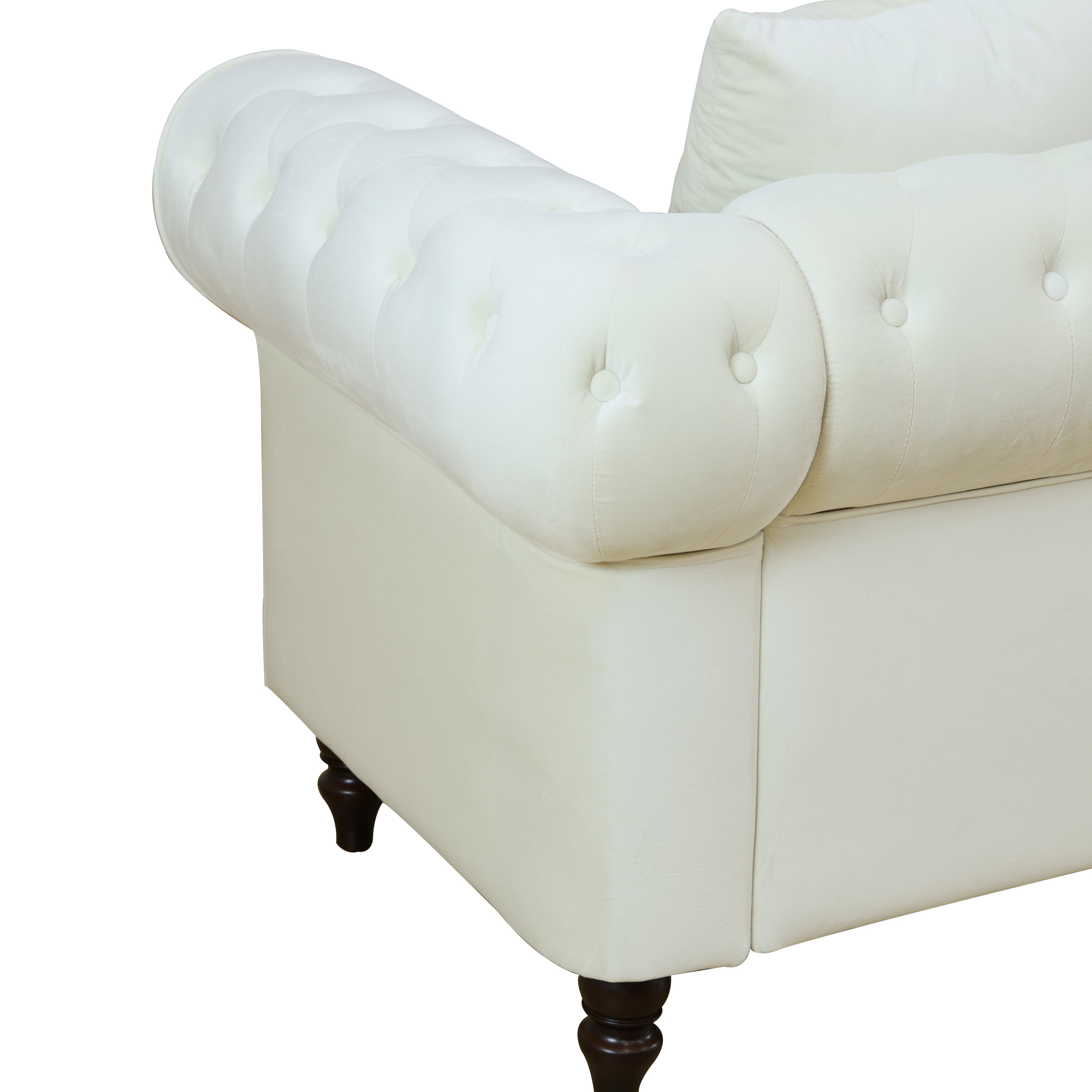 Ainehome White Flannelette 2-Piece Couch Living Room Sofa Set