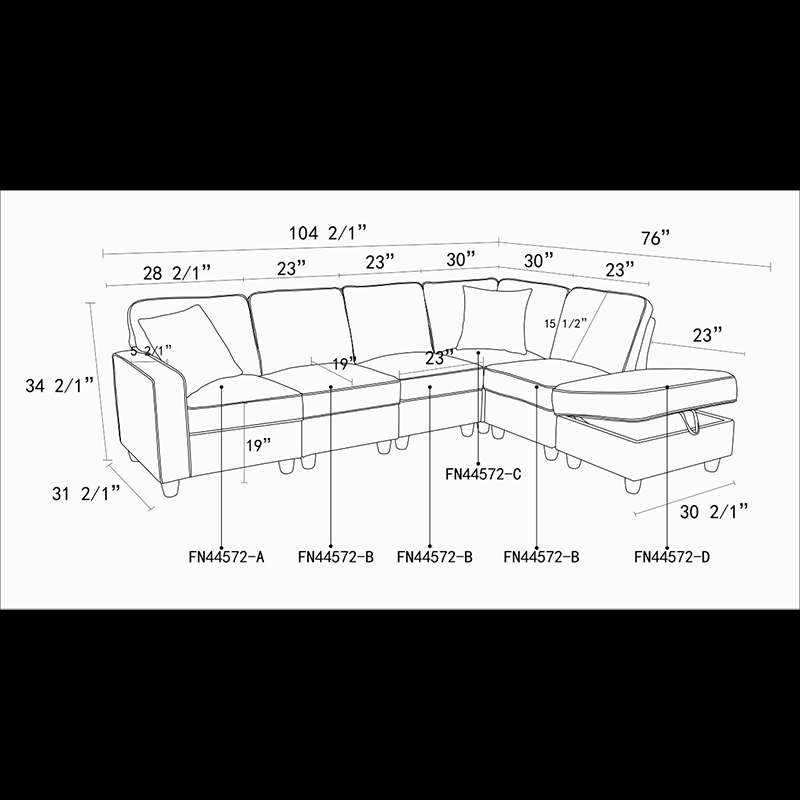 Blue Lint 6-Piece Sofa Set - product image 4