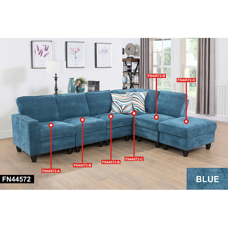 Blue Lint 6-Piece Sofa Set - product image 3