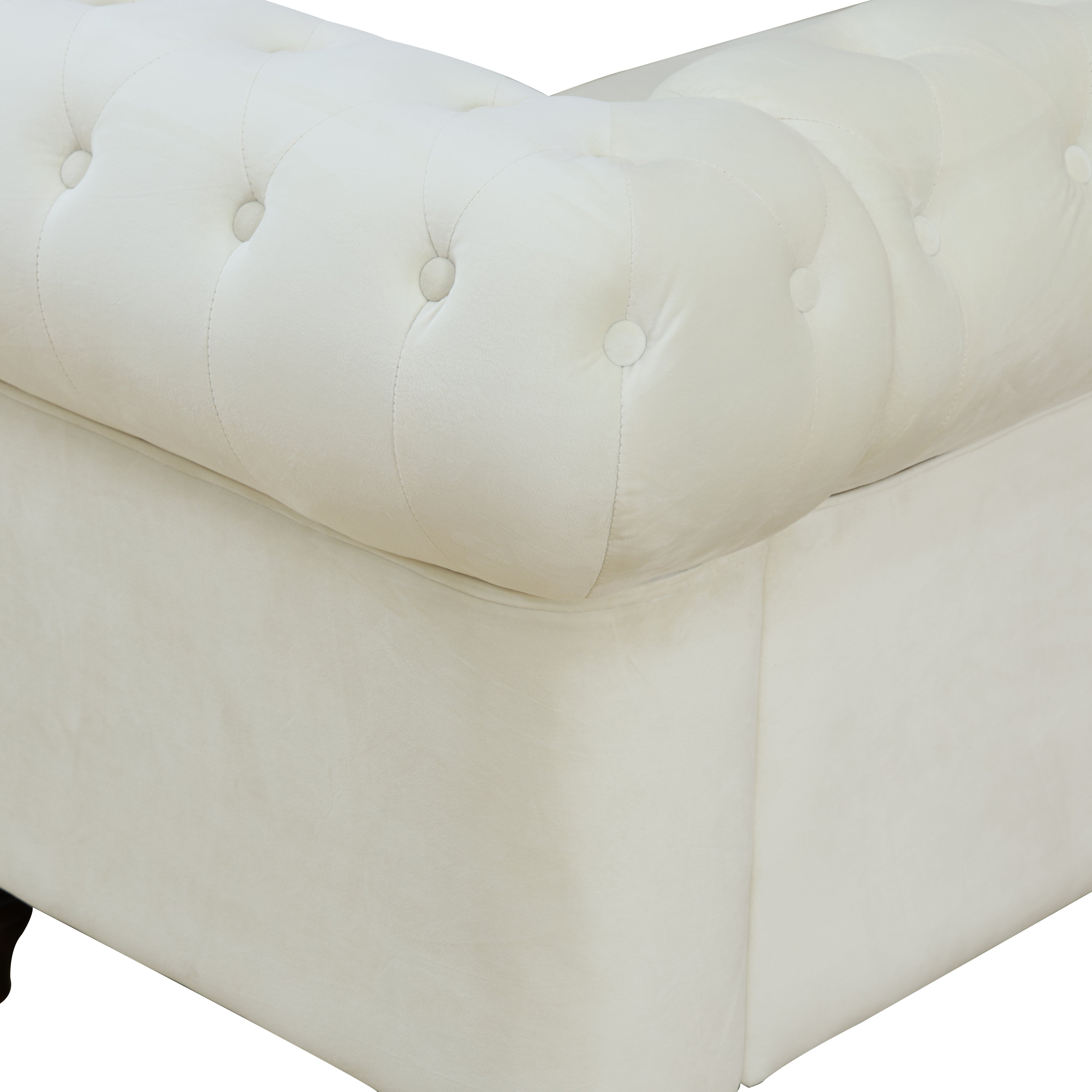 Ainehome White Flannelette 2-Piece Couch Living Room Sofa Set