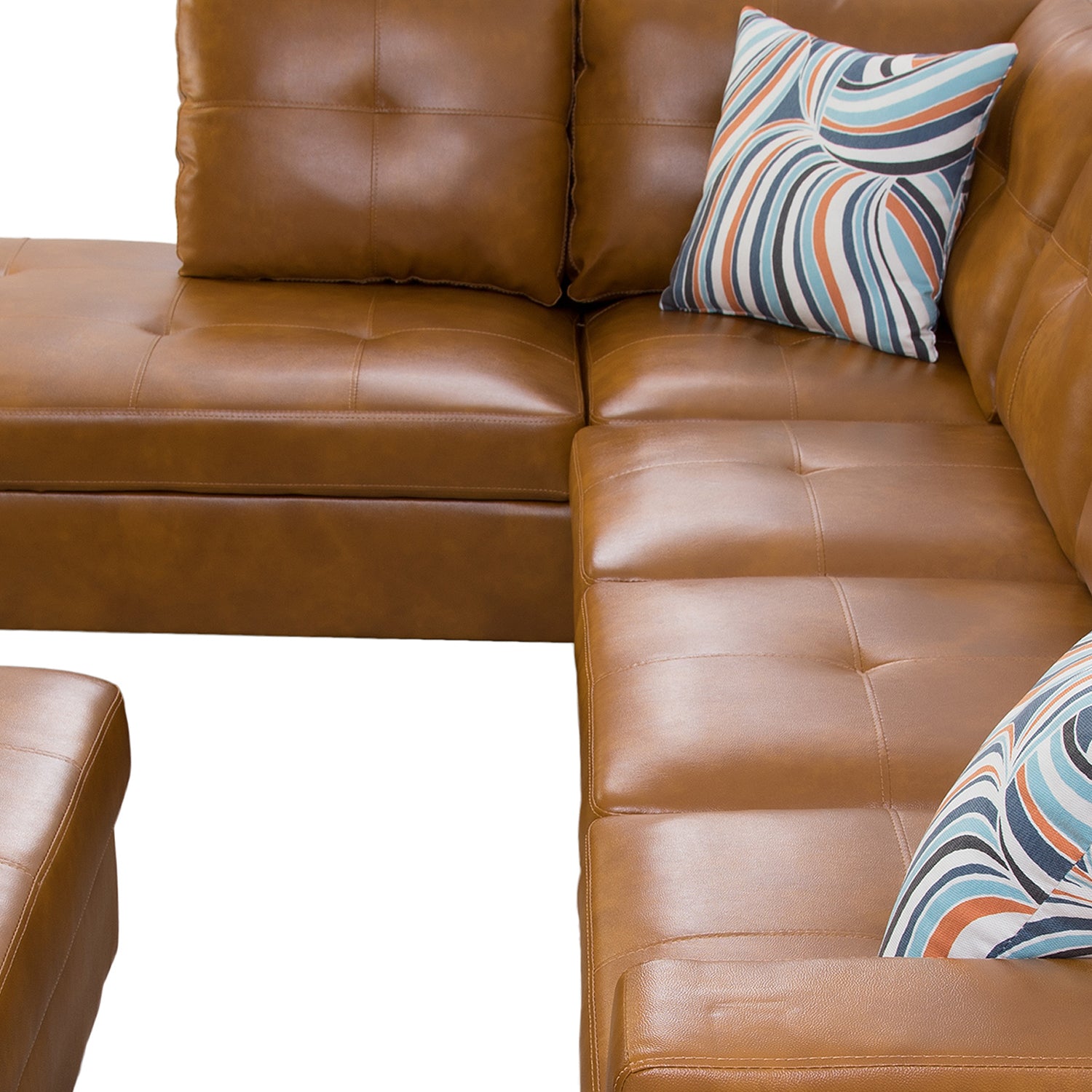 Ainehome Ginger L-Shaped Leather Sofa Set