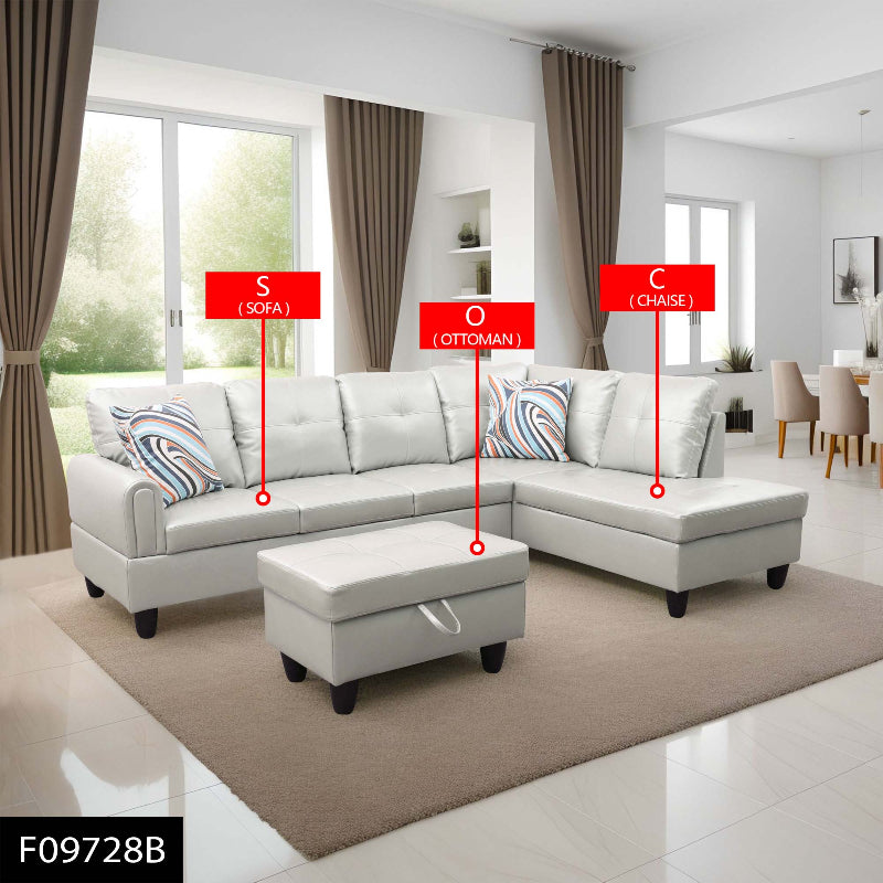 Aainehome L-shape Sofa Set