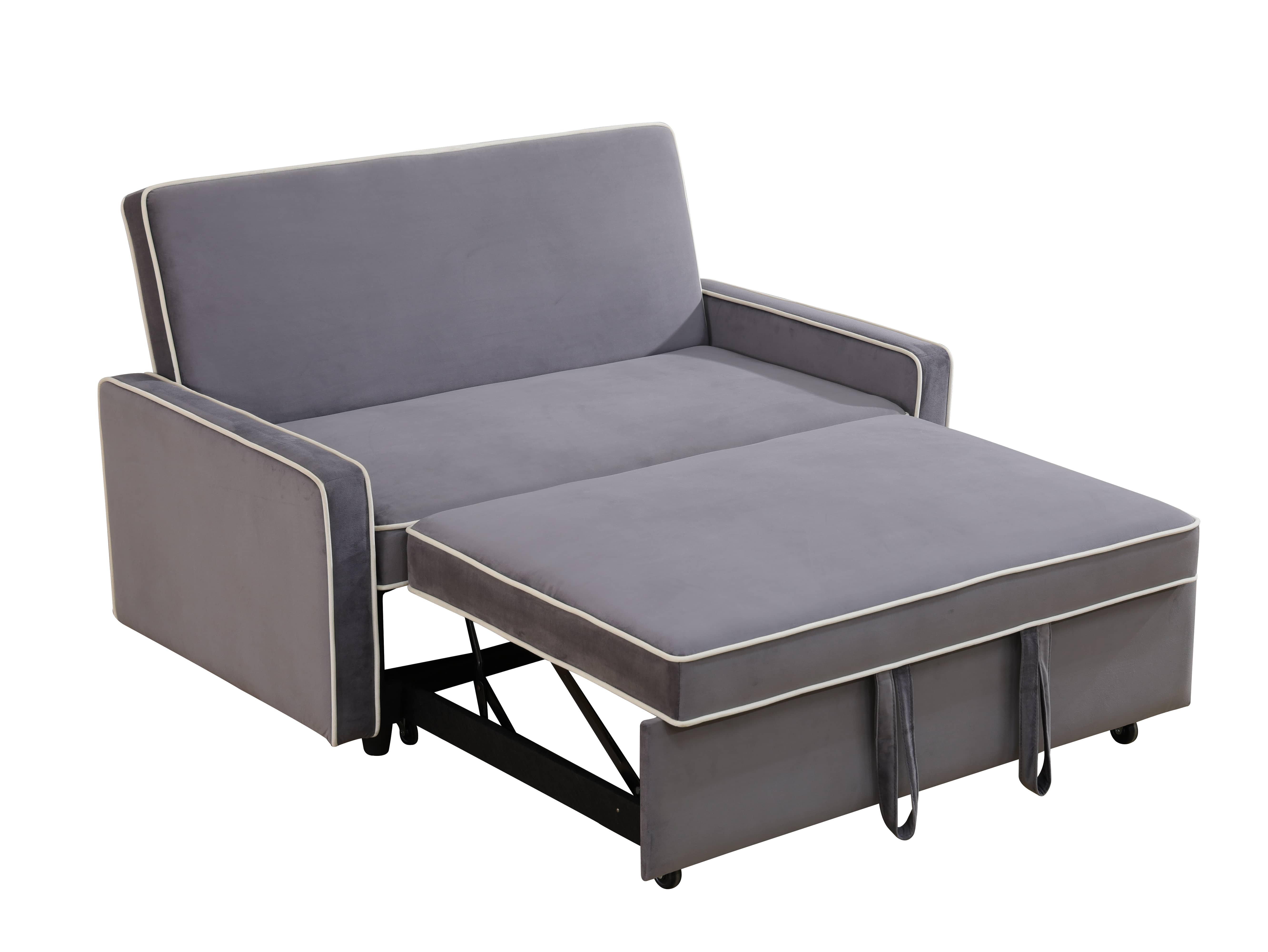 Ainehome Light Gray Flannel 1-Piece Living Room Sofabed