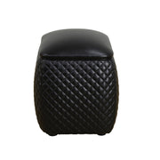 Black Cat-Scratch Leather living room Square Low Stool