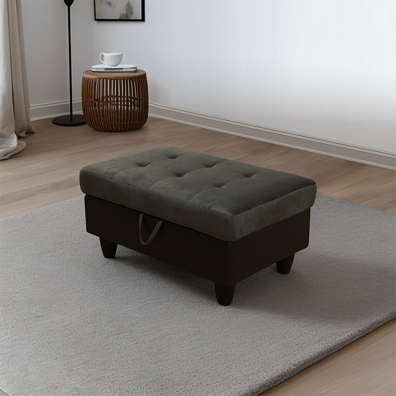 Ainehome Taupe Flannel And PVC Storage Ottoman Living Room Sofa