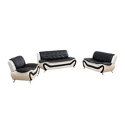 Aainehome  Faux leather 3-Piece Couch Living Room Sofa SetFolLiving Room, Tufted Sectional Couch UpholsteredSofa,Loveseat And Chair, Furniture Sets For LivingRoom,Apartment,Office