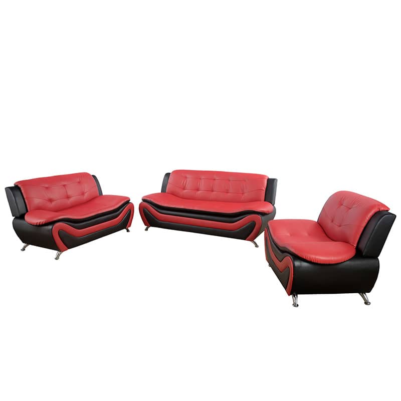 Aainehome  Faux leather 3-Piece Couch Living Room Sofa SetFolLiving Room, Tufted Sectional Couch UpholsteredSofa,Loveseat And Chair, Furniture Sets For LivingRoom,Apartment,Office