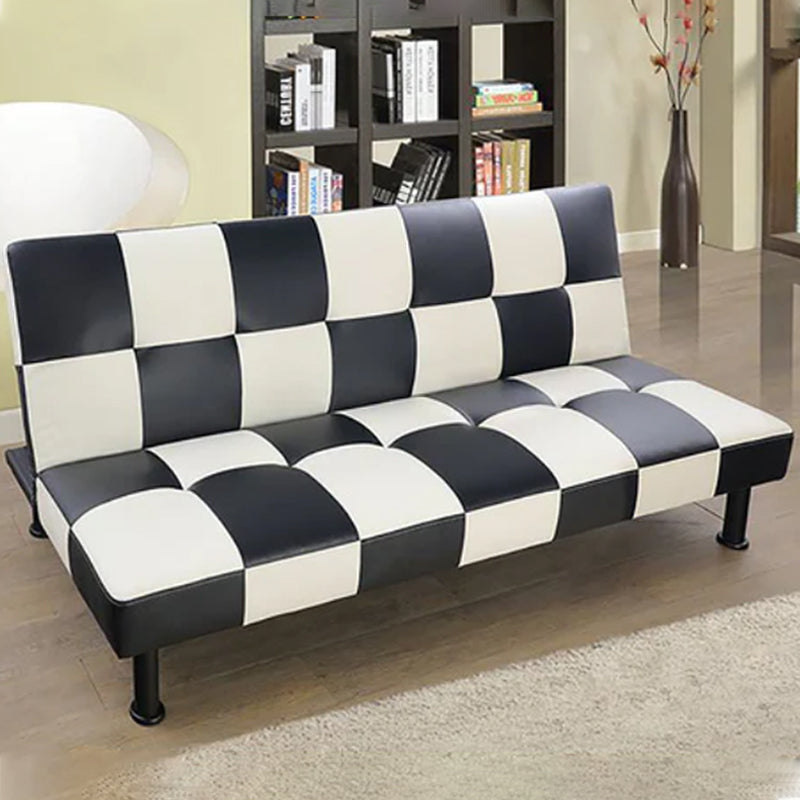 Ainehome Black&White Faux Leather Living Room Sofa bed