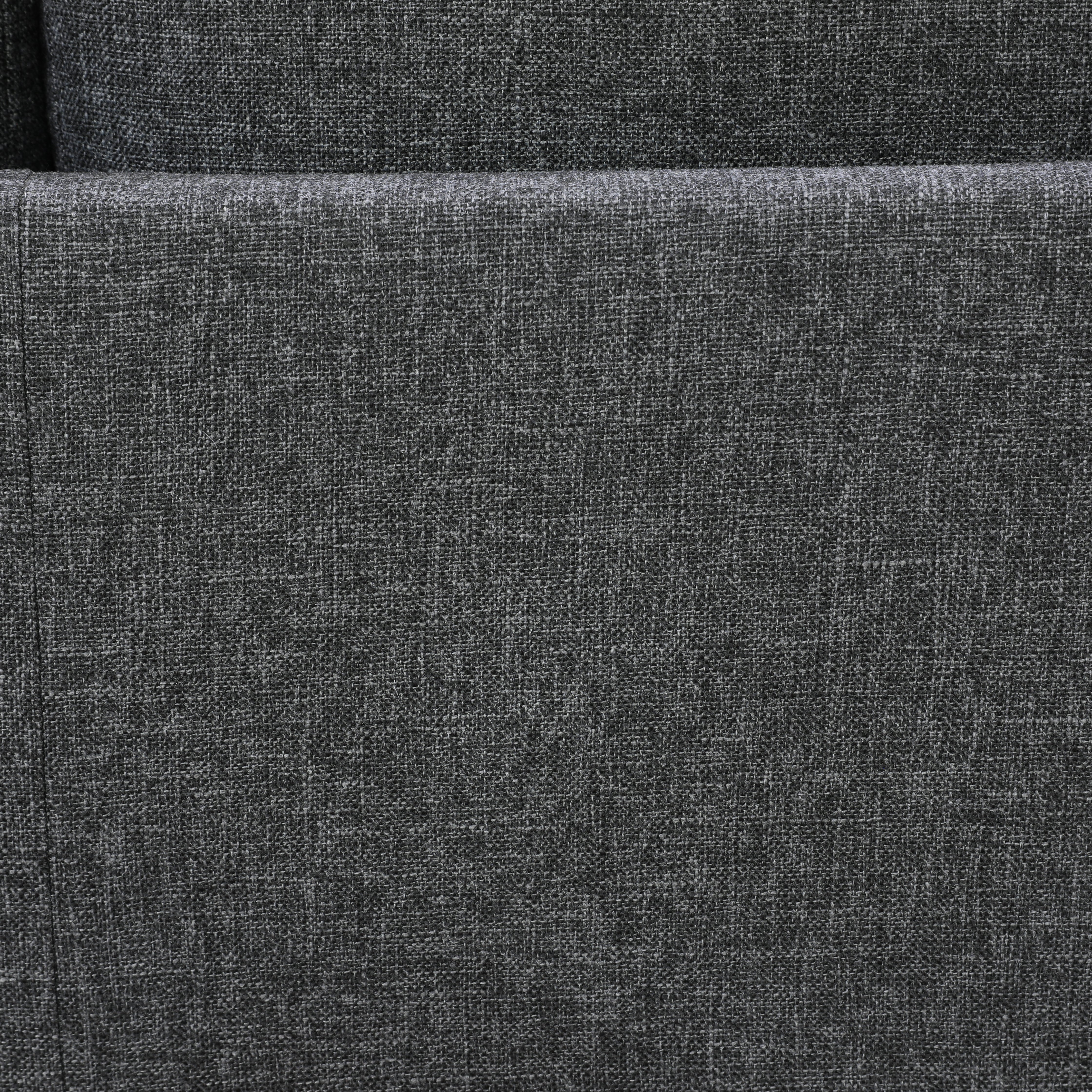Ainehome Black Grey Linen L-Shaped Living Room Sectional Sofa Set