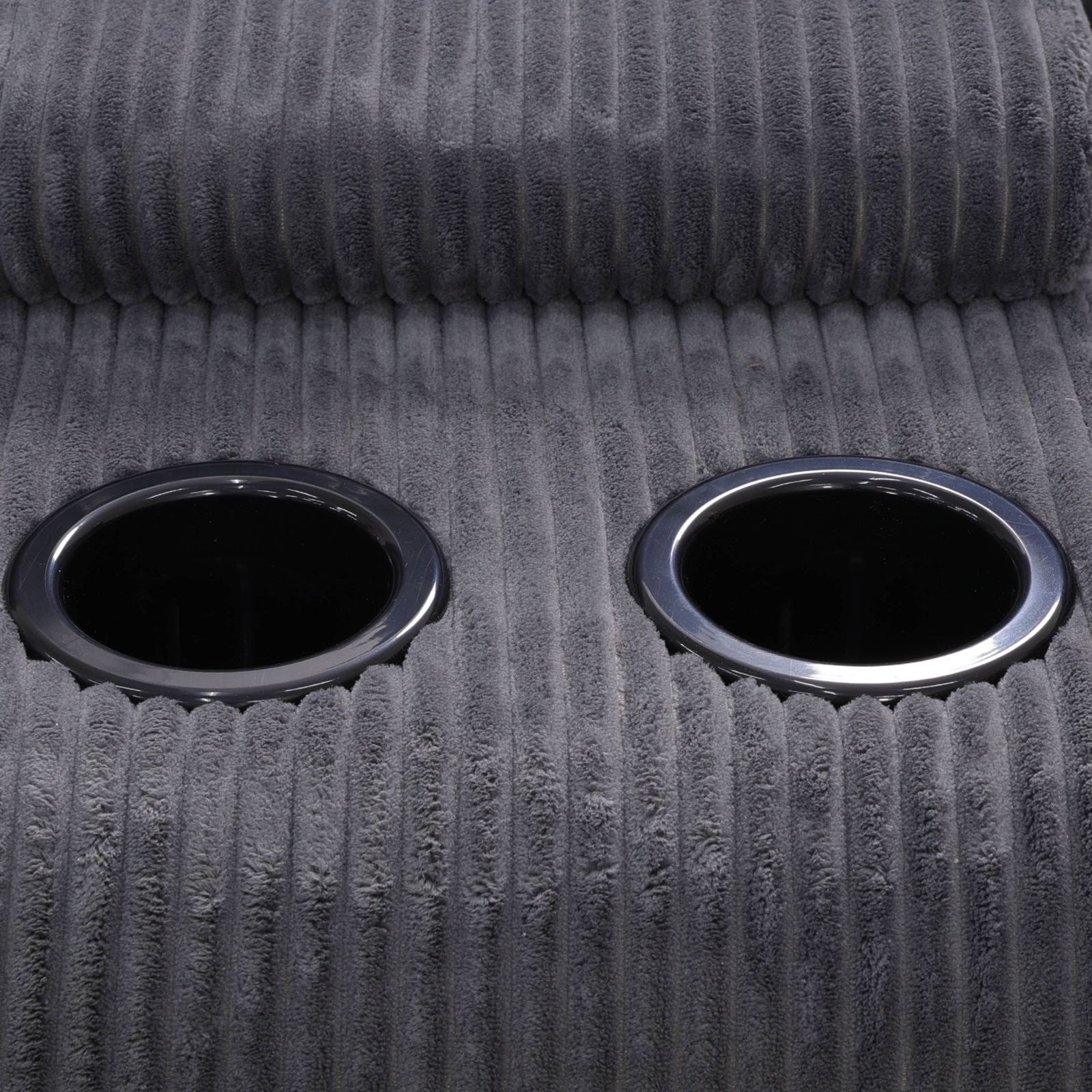 Dark Gray Corduroy Living Room 3-Piece Intelligent Recliner Sofa Set