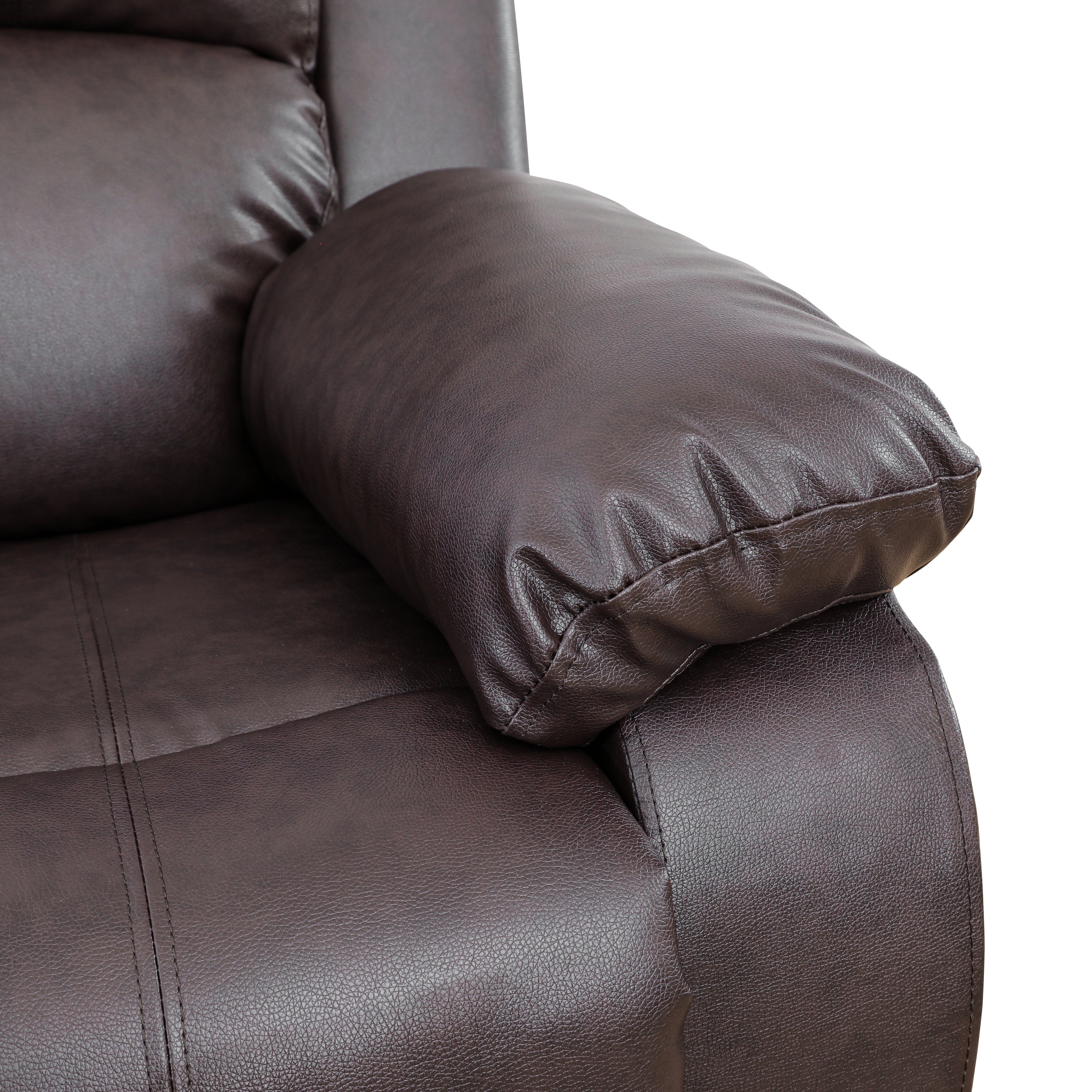 Ainehome Brown Recycled Leather Unit Sofa Living Room Sofa
