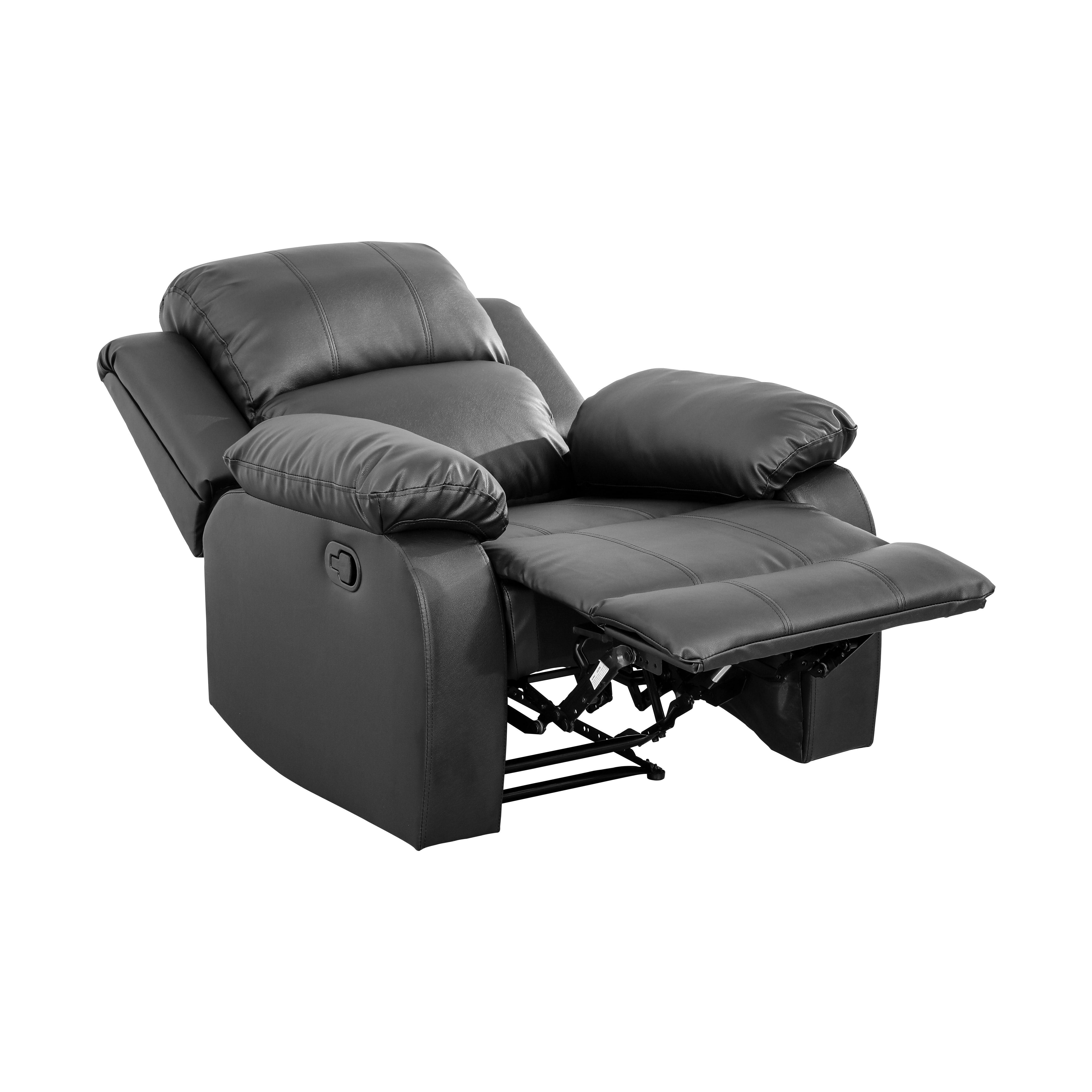Ainehome Black Recycled Leather Unit Sofa Living Room Sofa