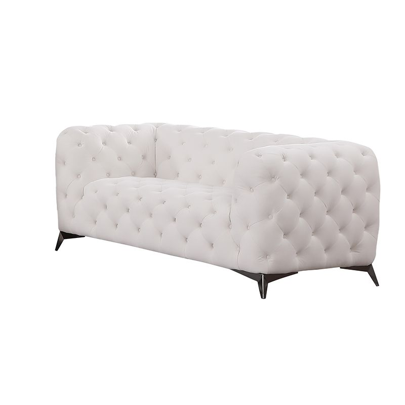 Clearance  Los Angeles Fontana, CA(Pickup only) White and Grey Cow Top Leather 2-Piece Living Room Sofa Set