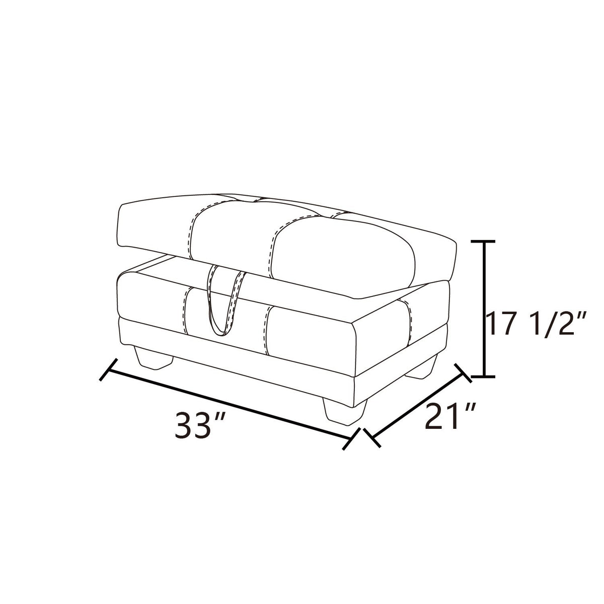 White Synthetic Leather Storage Ottoman - product image