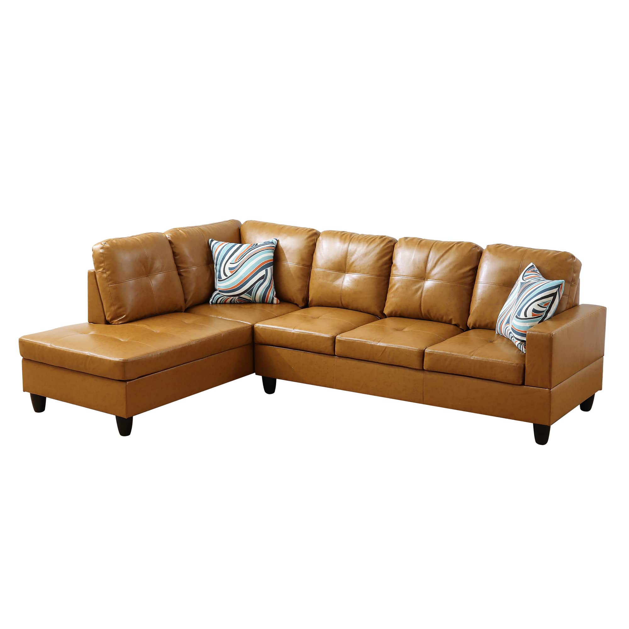 Ainehome Ginger L-Shaped Leather Sofa Set